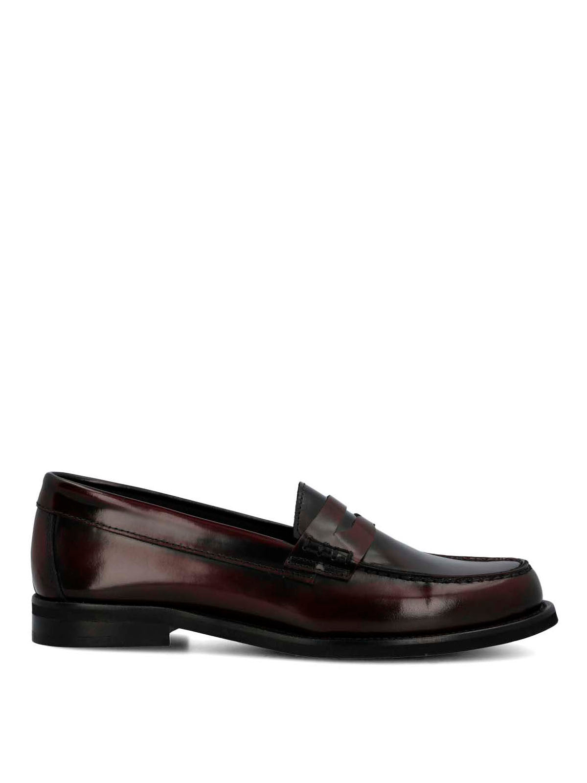 Mocasin Cuero Mujer Gaela Burdeo