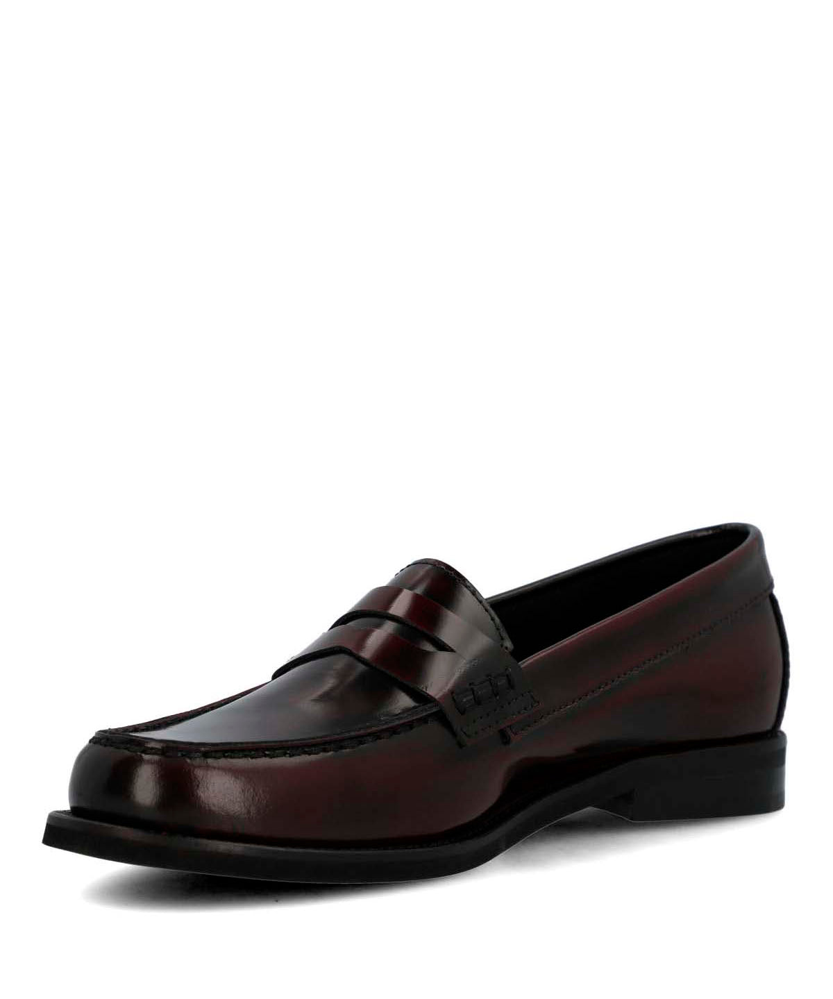 Mocasin Cuero Mujer Gaela Burdeo