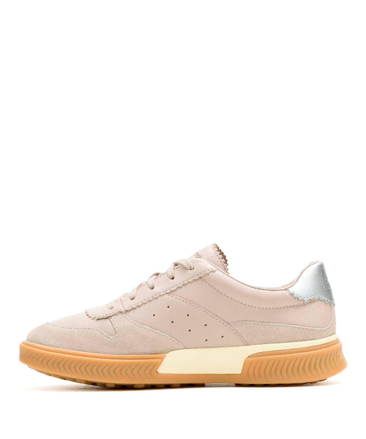Zapatilla Cuero Mujer Mae Cap Toe Lace Beige