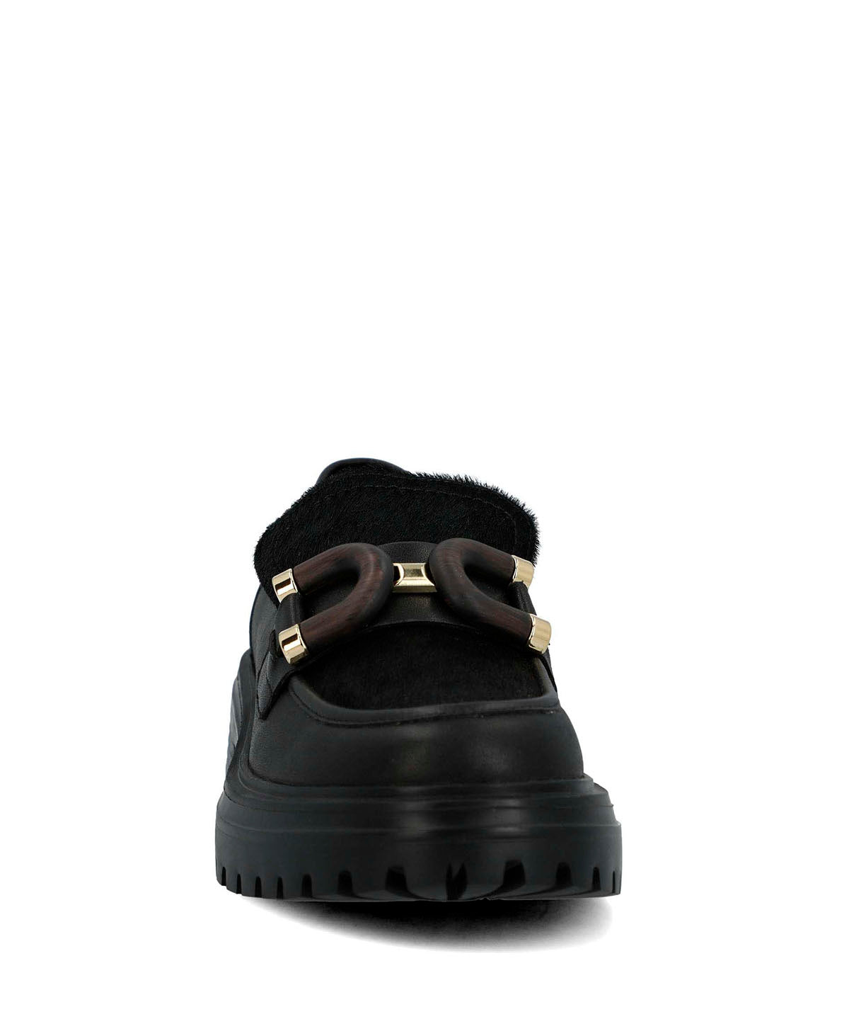 Mocasin Cuero Mujer Botana Negro
