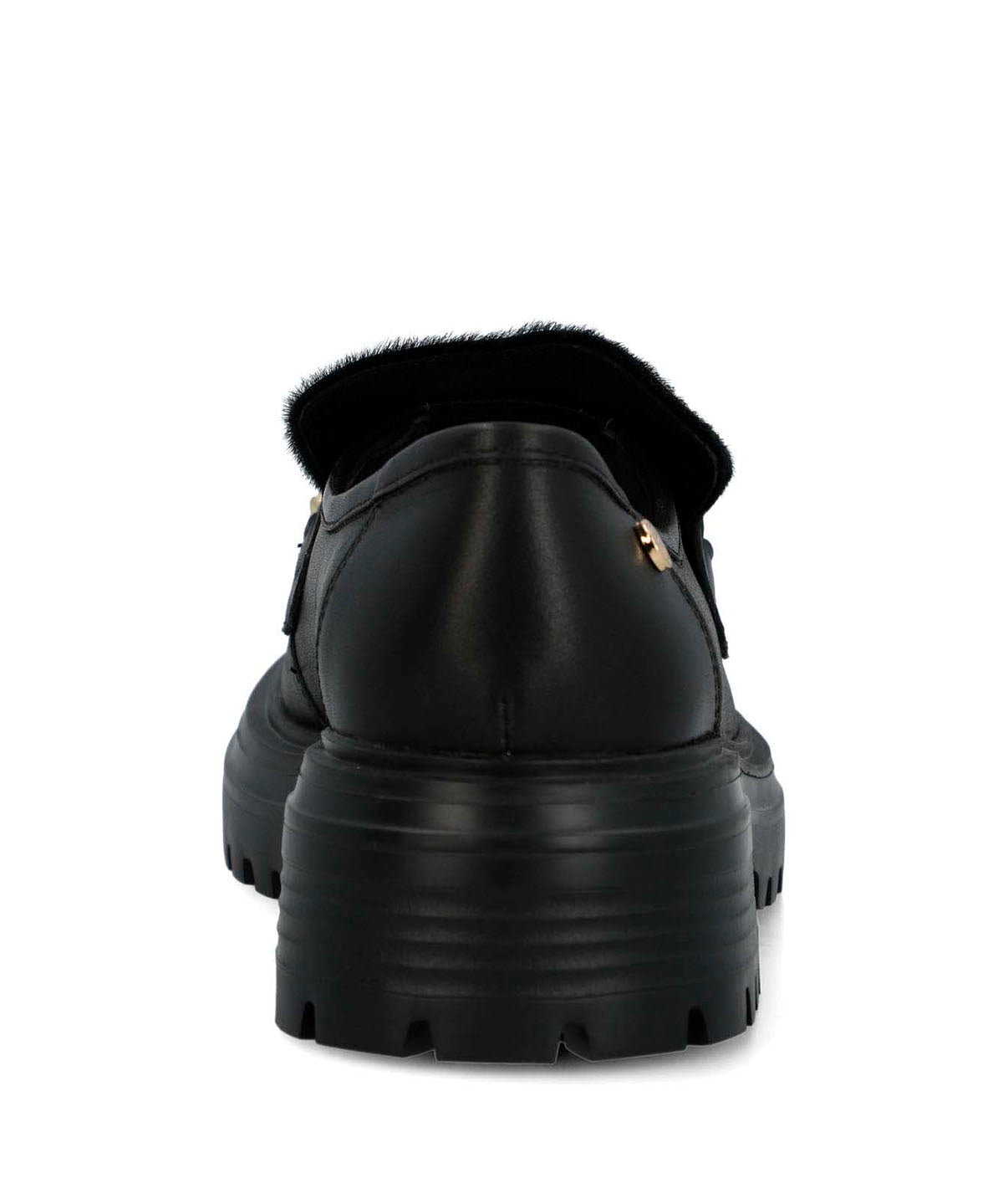 Mocasin Cuero Mujer Botana Negro