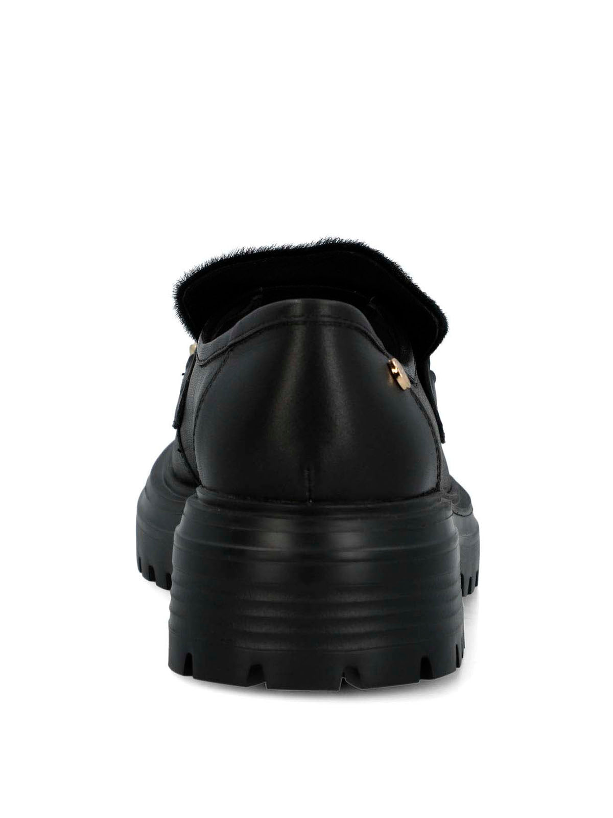 Mocasin Cuero Mujer Botana Negro