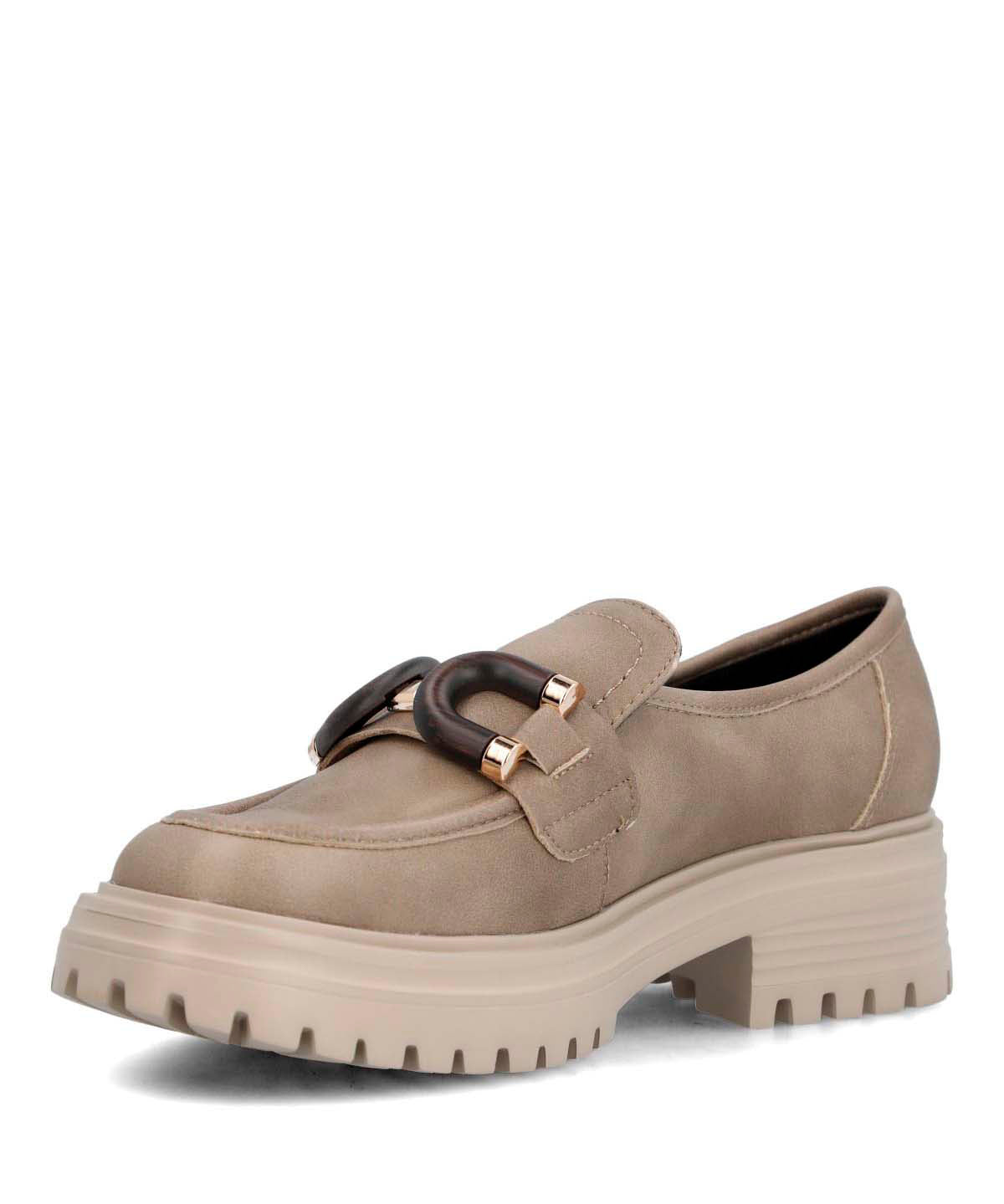Mocasin Cuero Mujer Botana Café