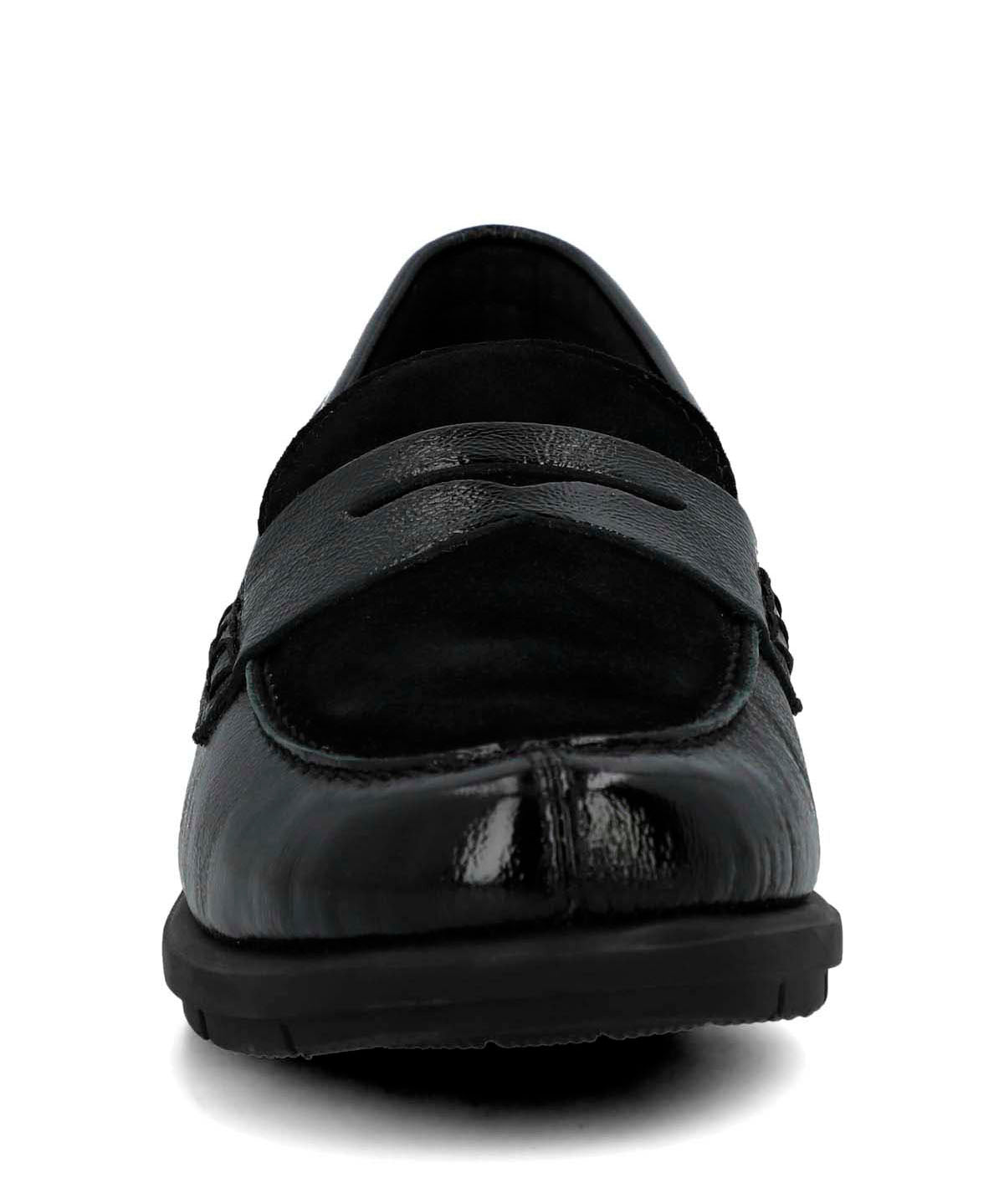 Mocasin Cuero Mujer Carlana Negro