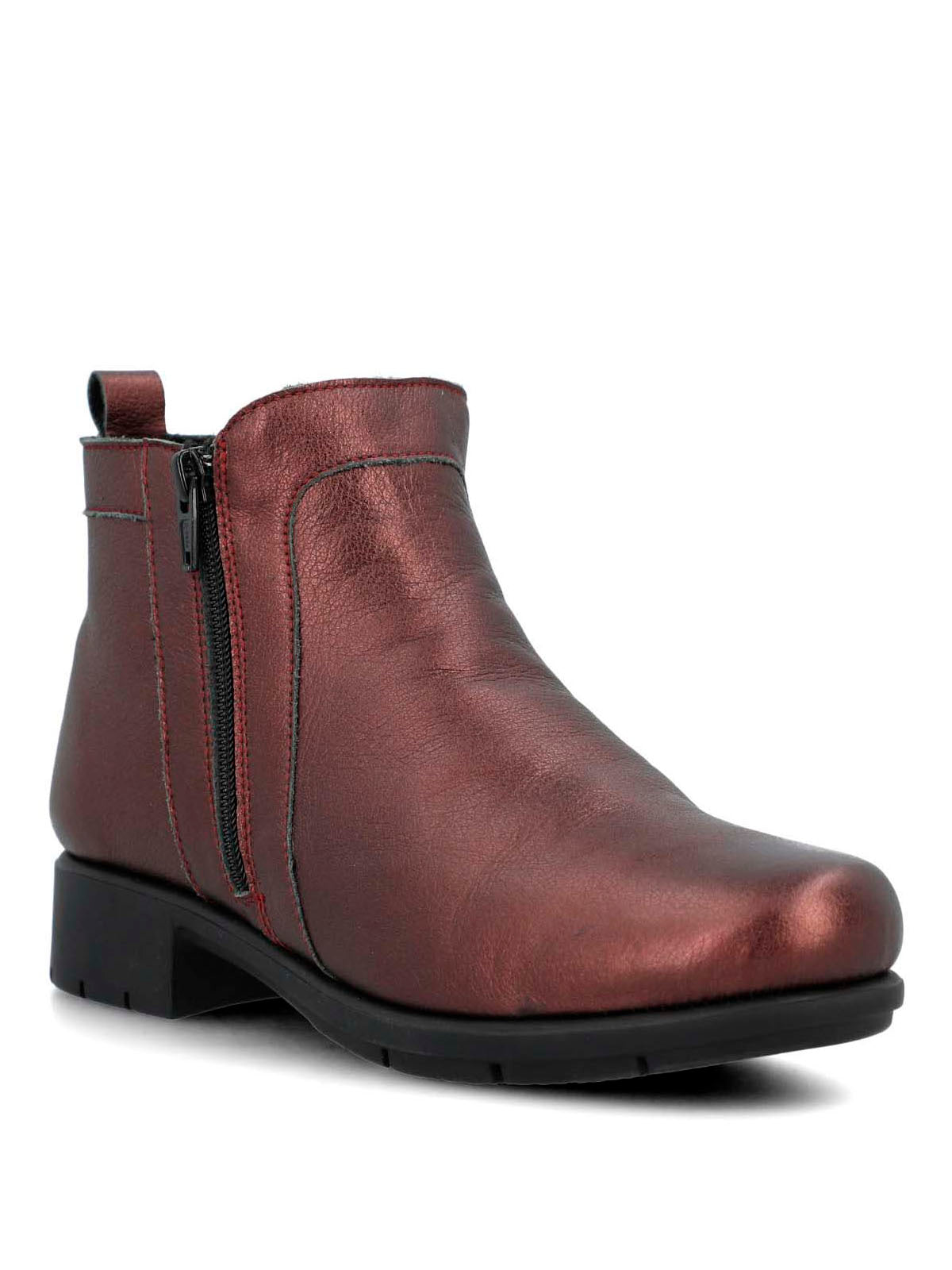 Botin Cuero Mujer Patricia Rojo