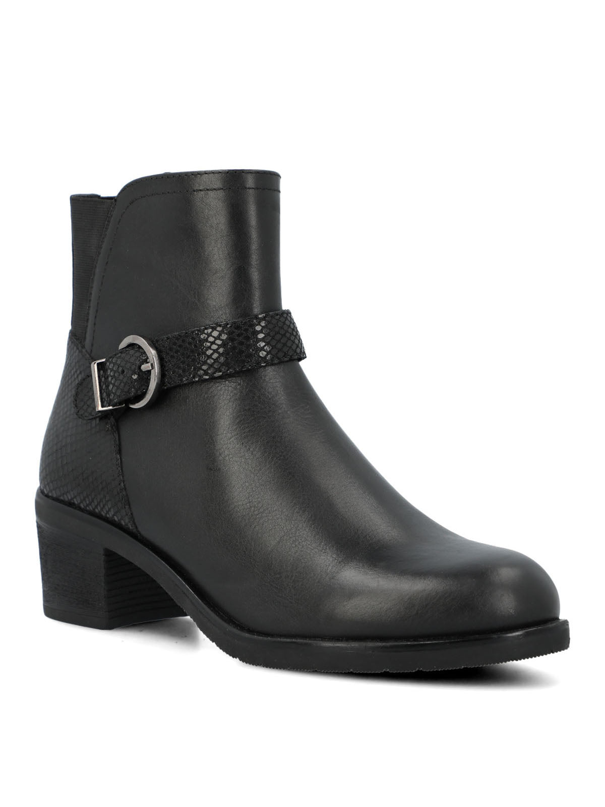 Botin Cuero Mujer Else Negro
