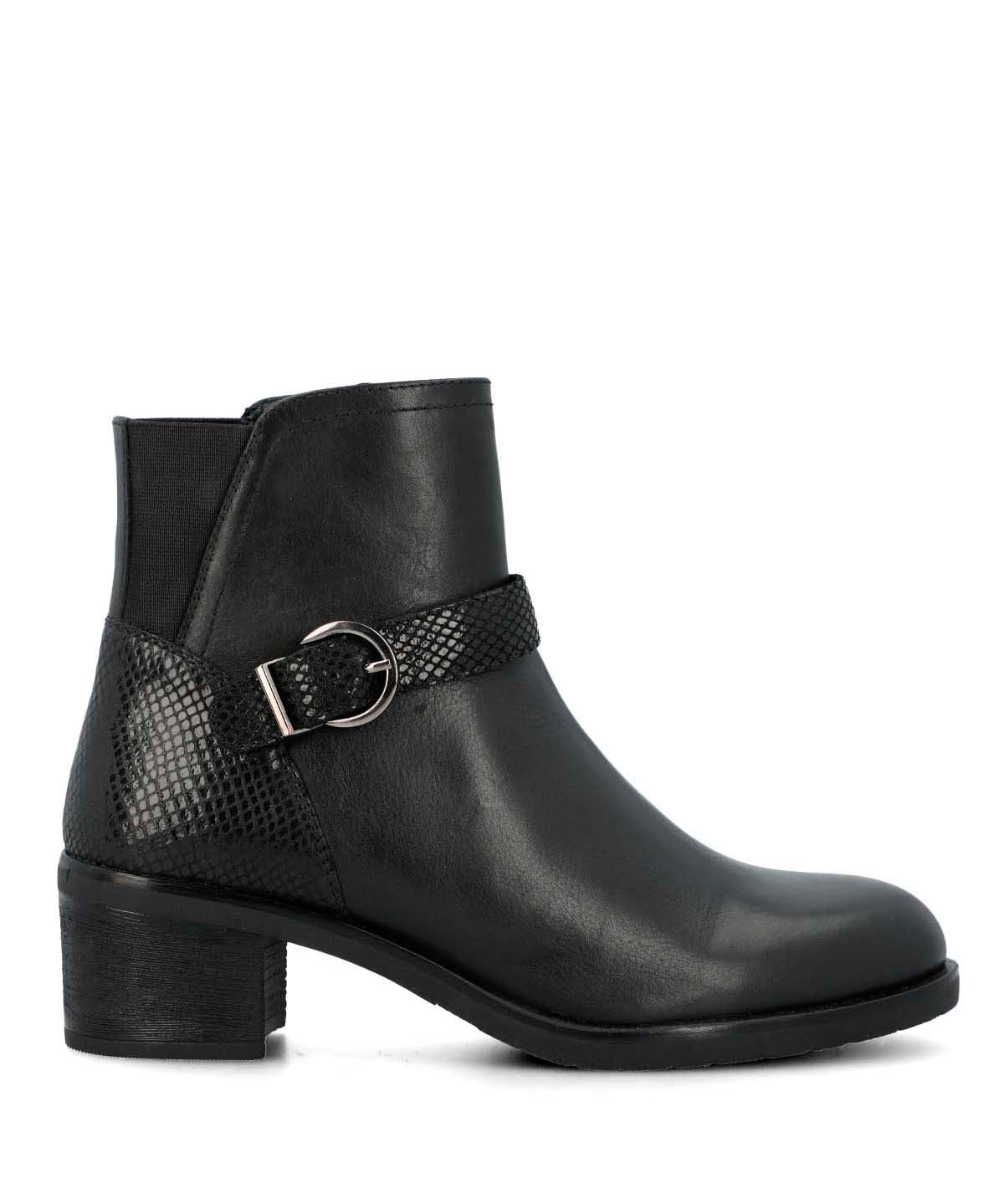 Botin Cuero Mujer Else Negro
