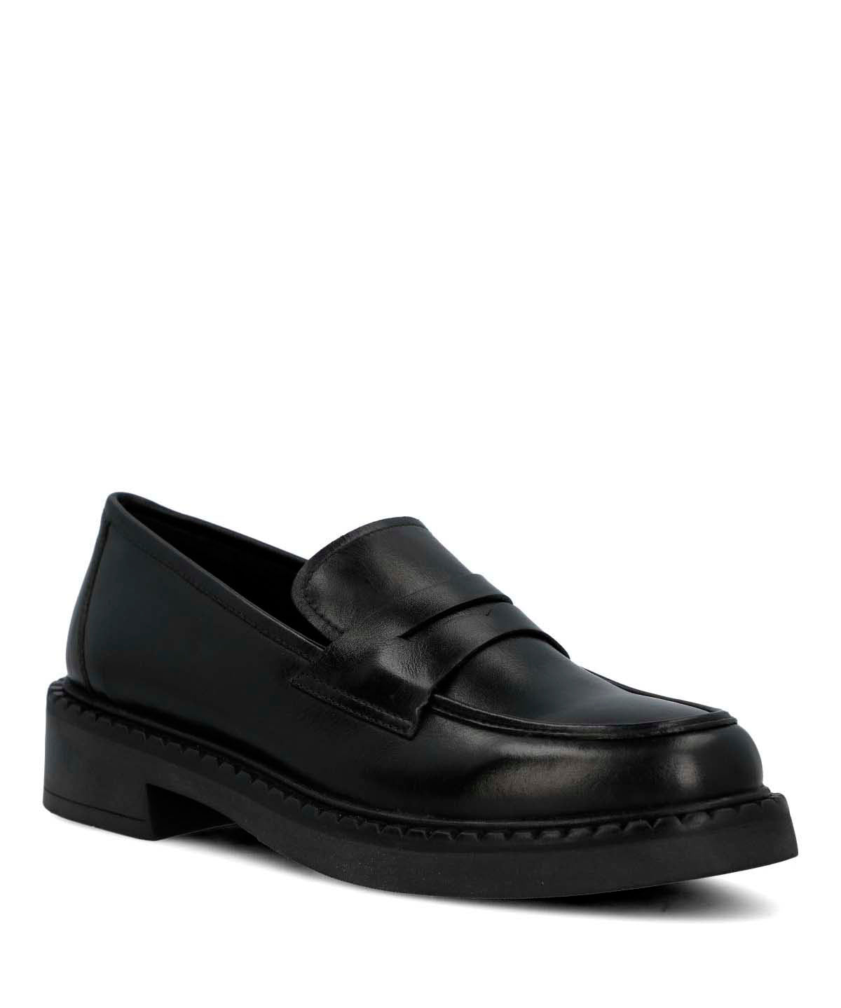 Mocasin Cuero Mujer Ruberta Negro