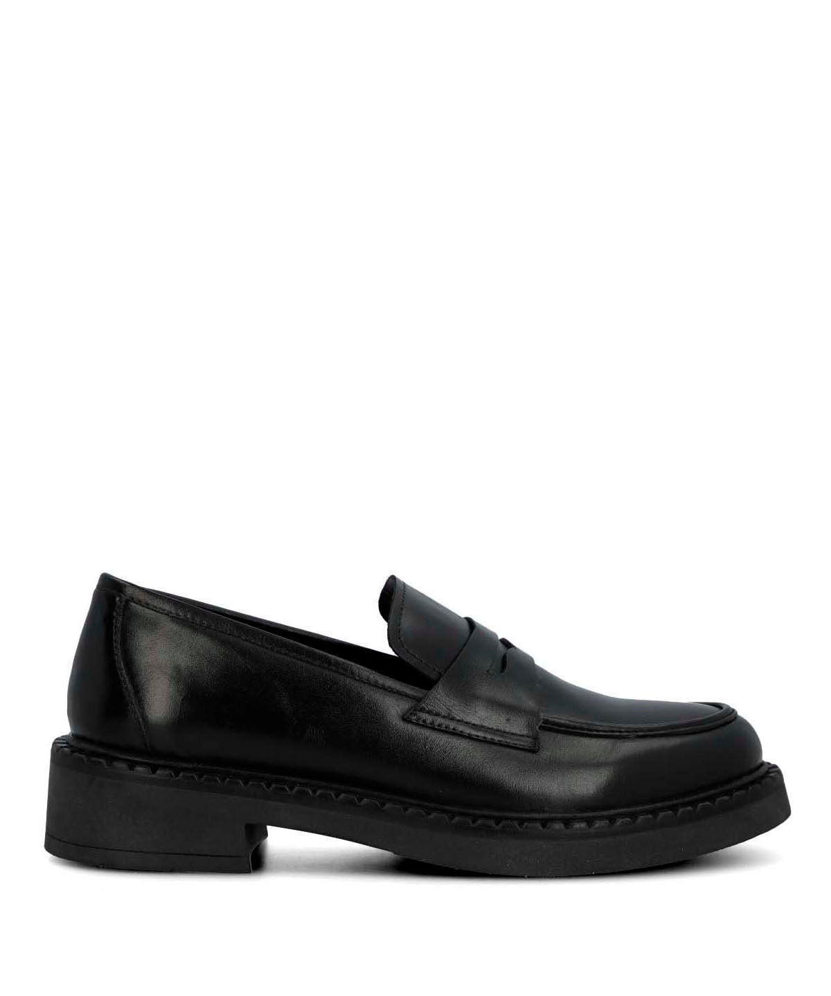 Mocasin Cuero Mujer Ruberta Negro