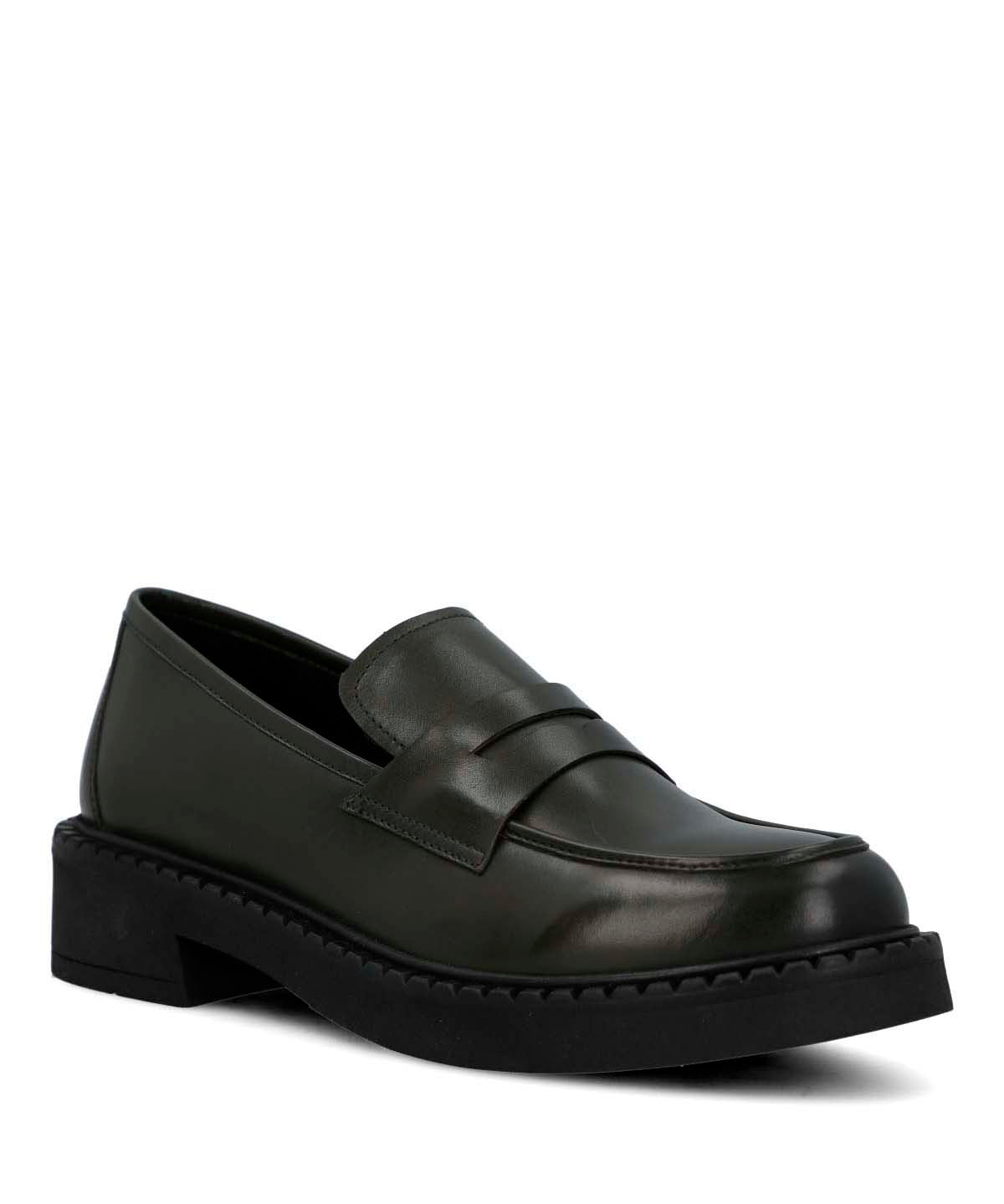 Mocasin Cuero Mujer Ruberta Verde