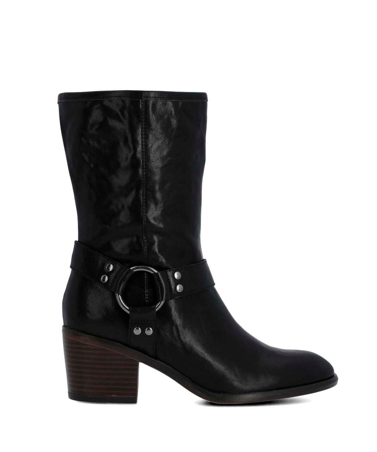 Bota Cuero Mujer Mayda Negra