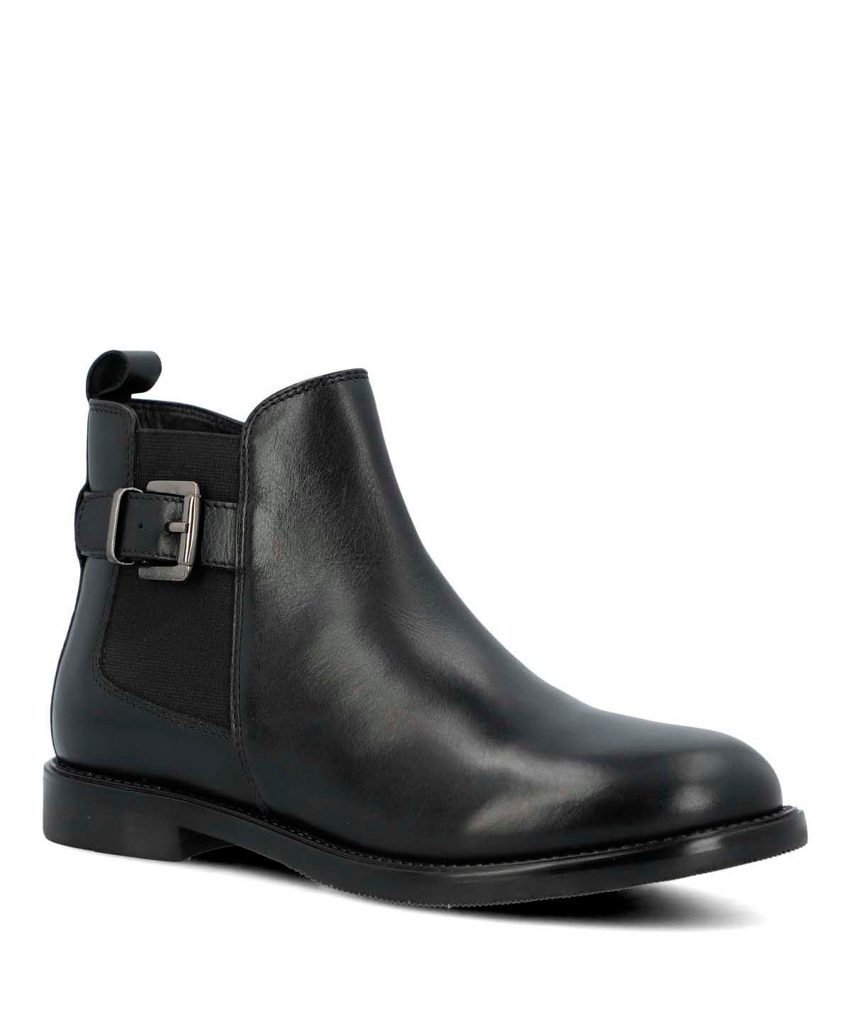 Botin Cuero Mujer Felvi Negro