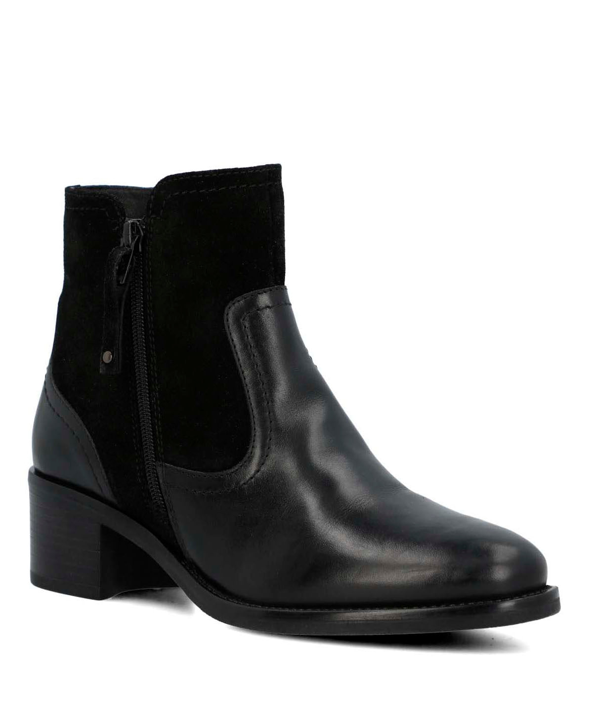 Botin Cuero Mujer Viller Negro