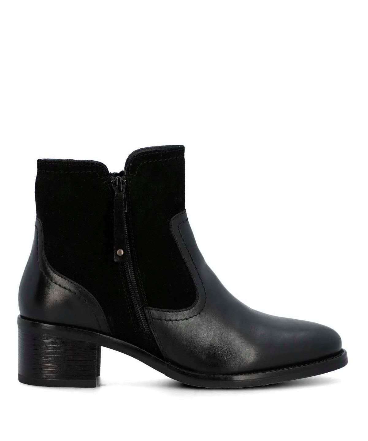 Botin Cuero Mujer Viller Negro