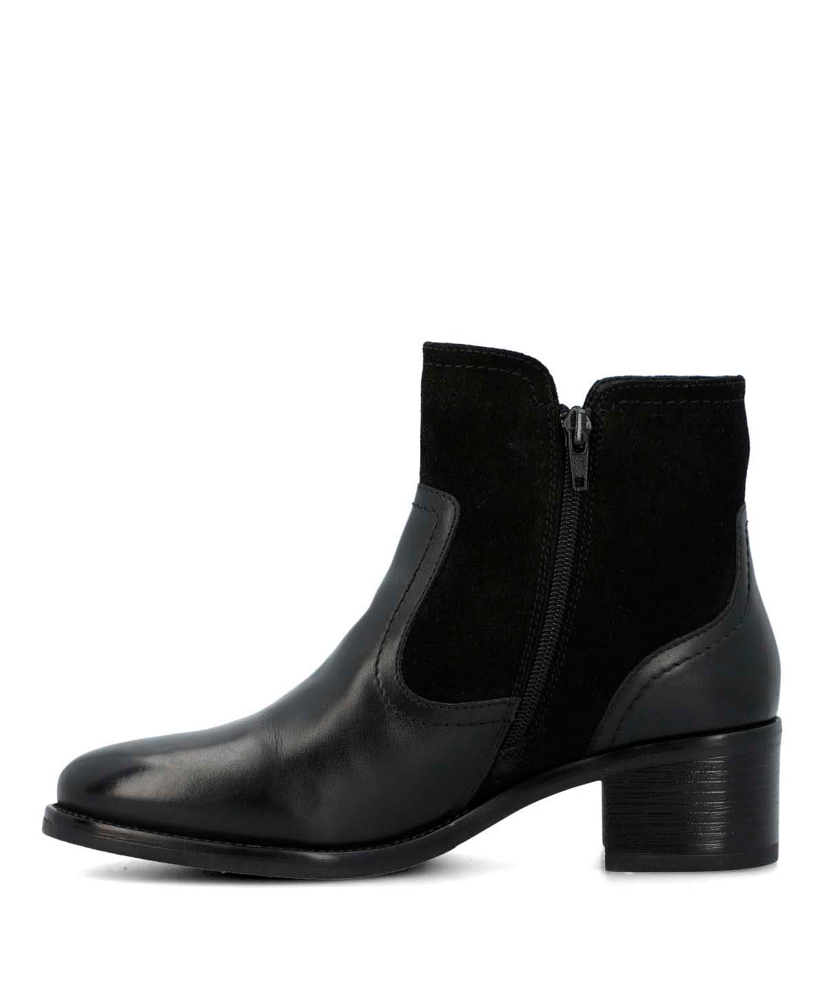 Botin Cuero Mujer Viller Negro