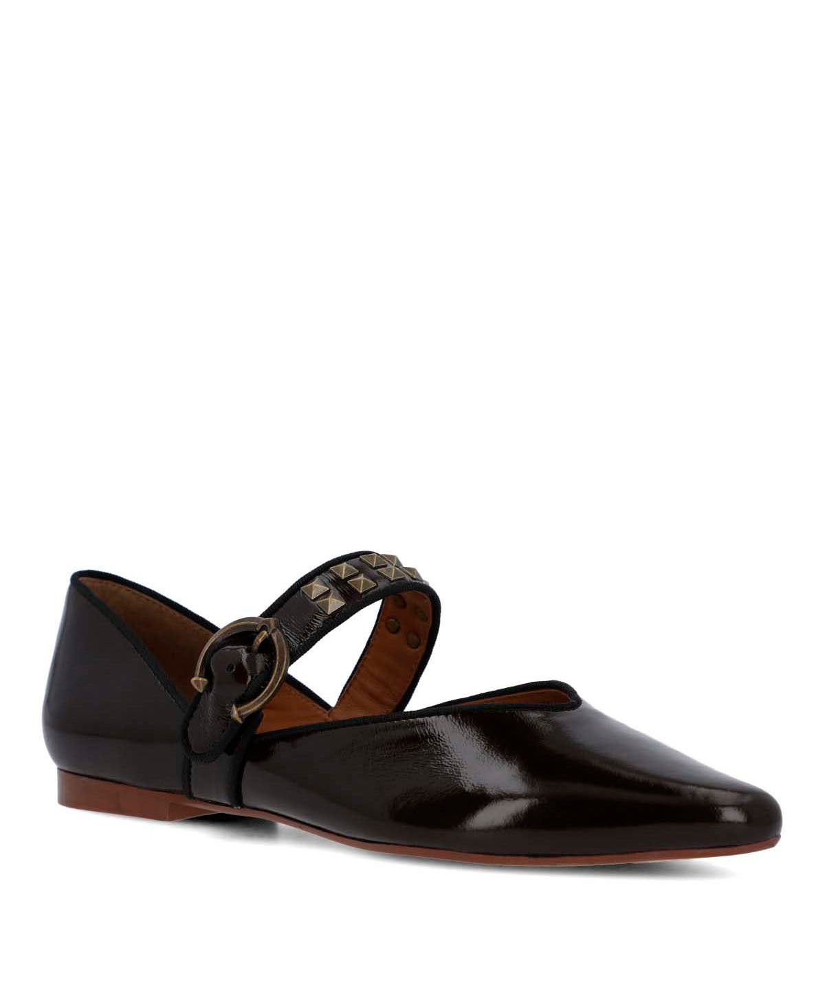 Ballerina Cuero Mujer Alozia Café