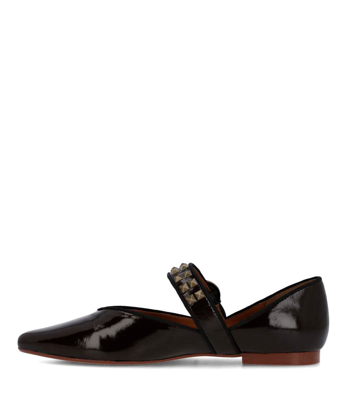 Ballerina Cuero Mujer Alozia Café