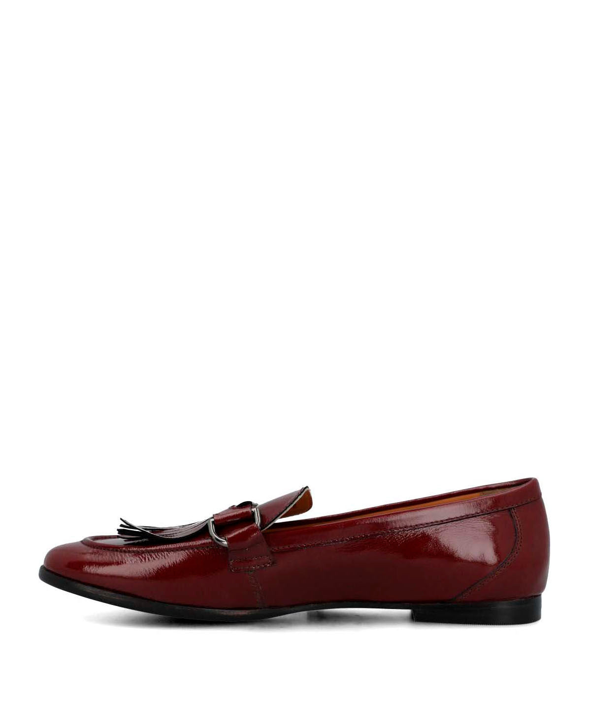 Mocasin Cuero Mujer Taling Burdeo