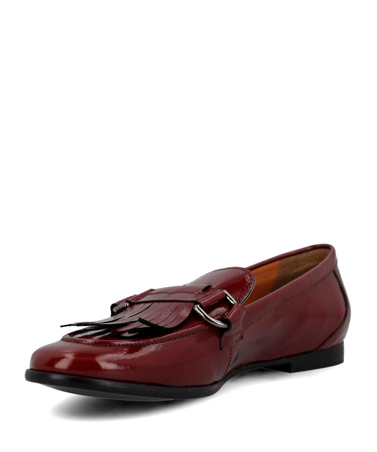 Mocasin Cuero Mujer Taling Burdeo