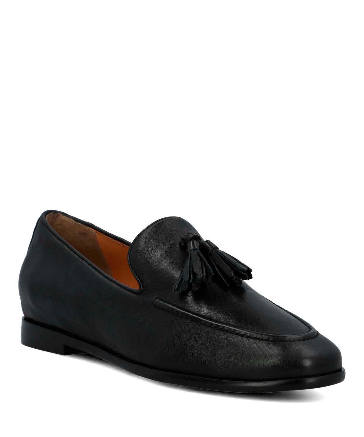 Mocasin Cuero Mujer Swart Negro
