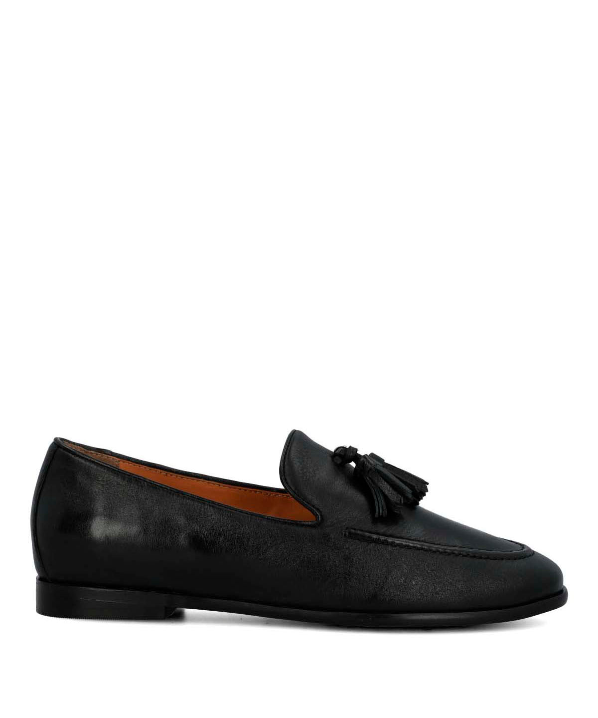 Mocasin Cuero Mujer Swart Negro