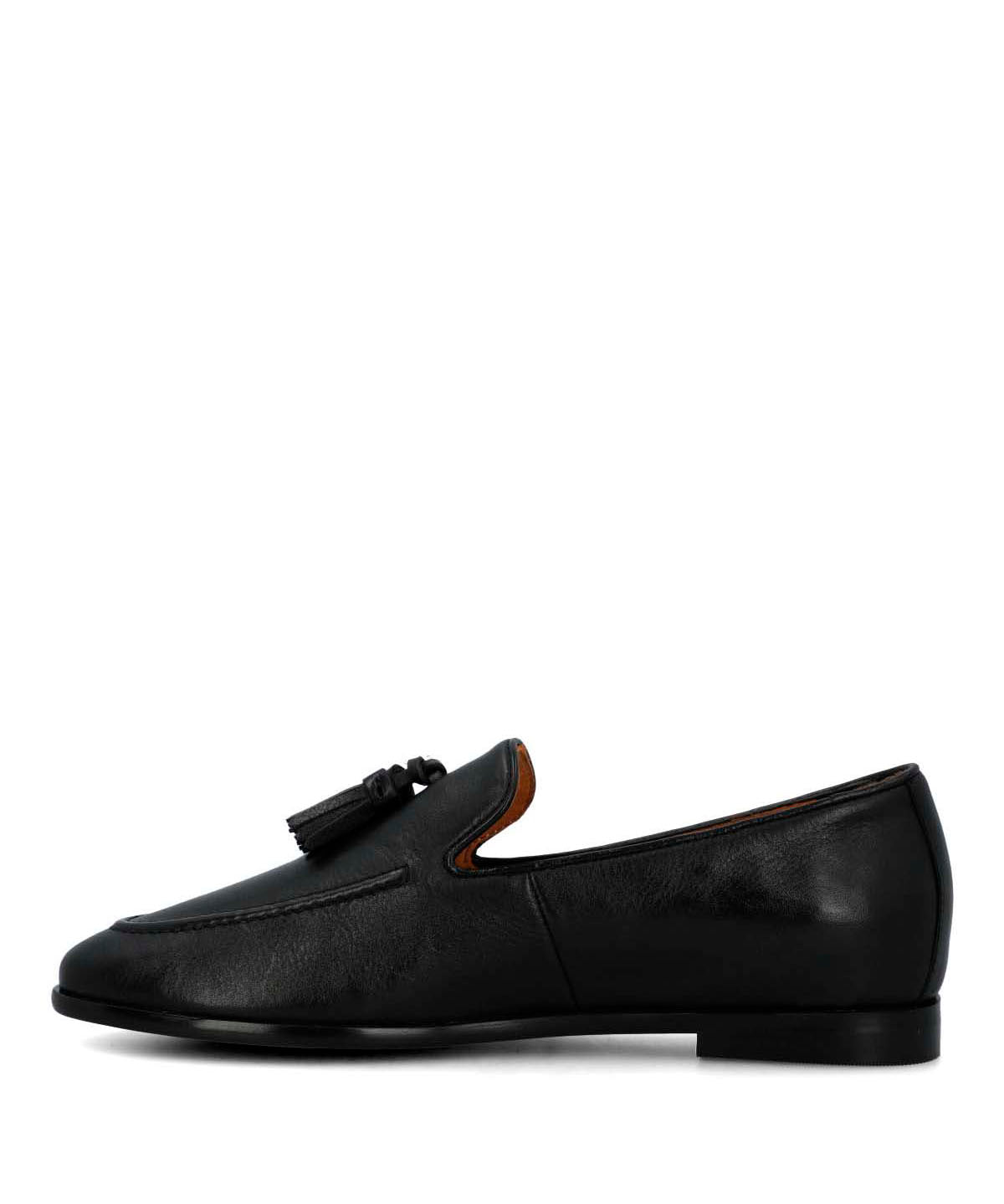 Mocasin Cuero Mujer Swart Negro