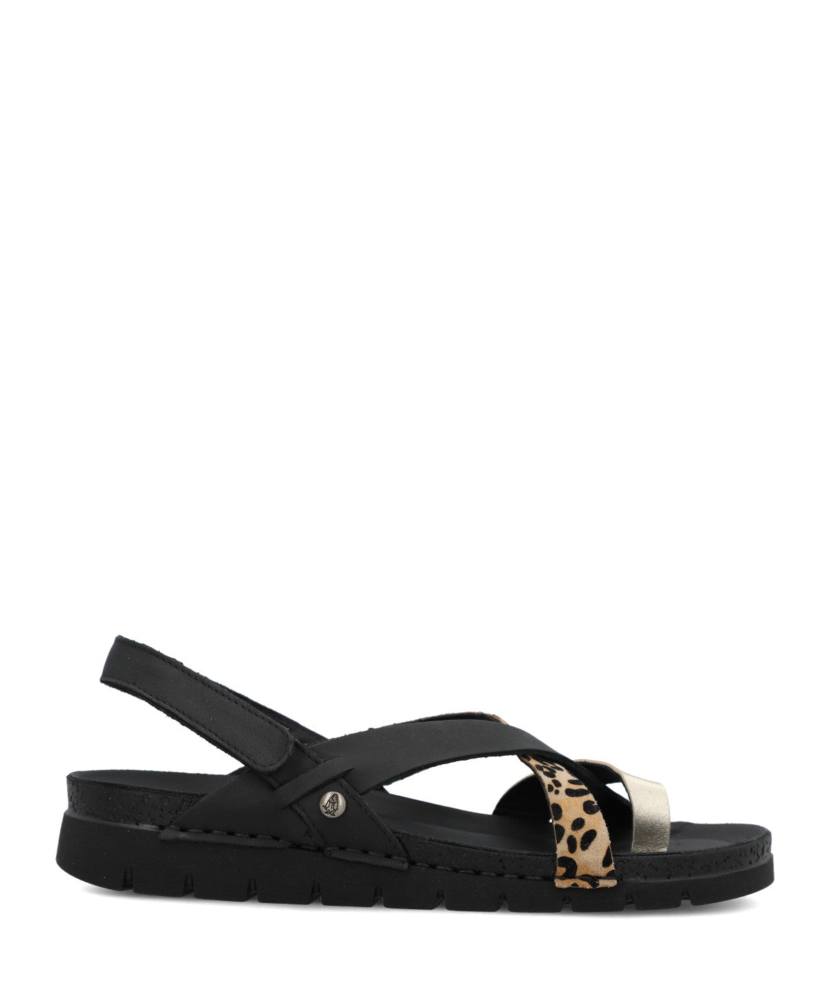Sandalia Mujer Foria Cuero Negro