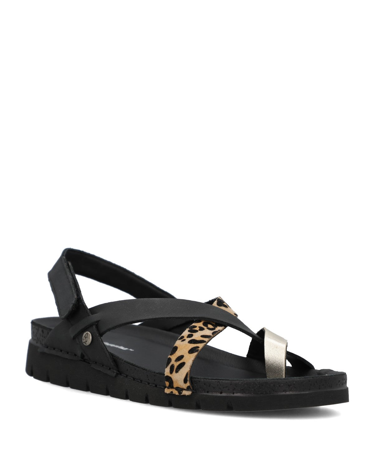Sandalia Mujer Foria Cuero Negro