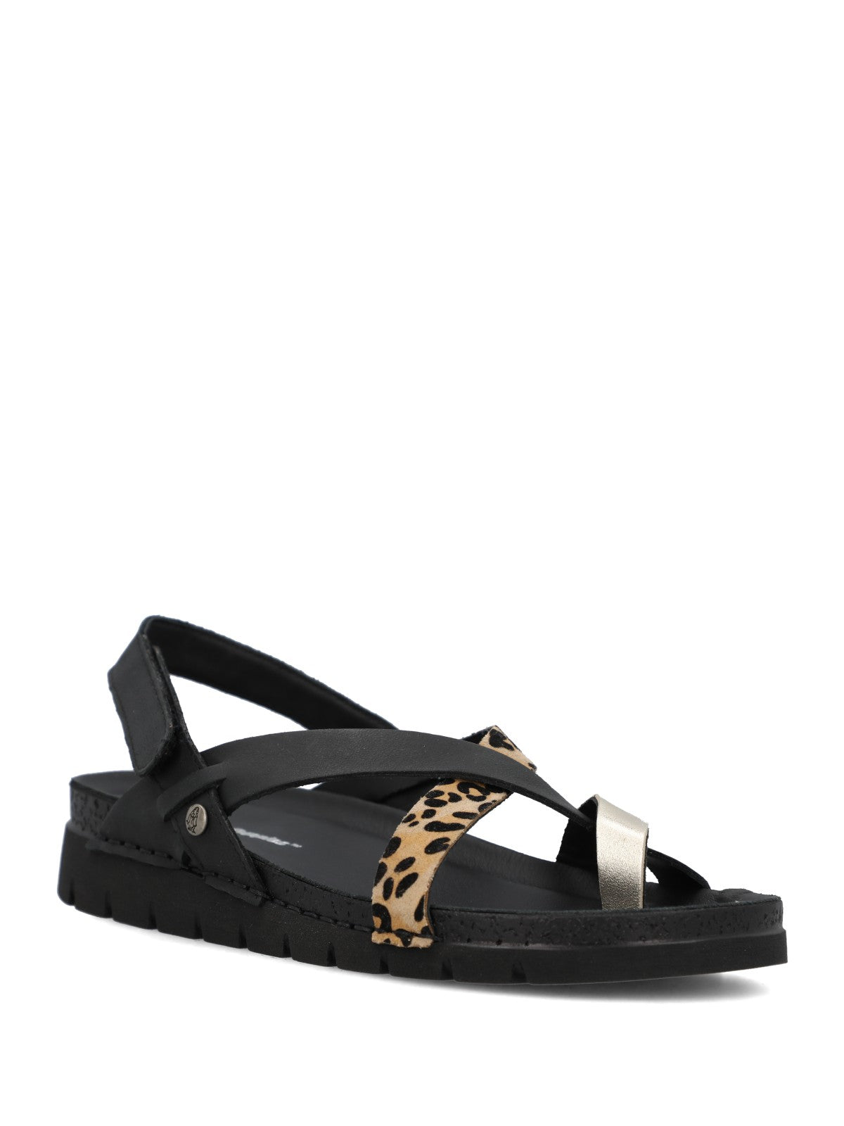 Sandalia Mujer Foria Cuero Negro
