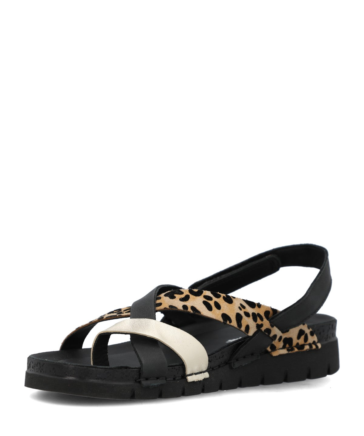 Sandalia Mujer Foria Cuero Negro