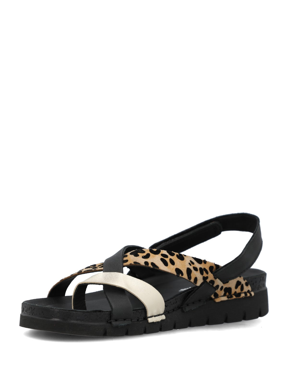 Sandalia Mujer Foria Cuero Negro