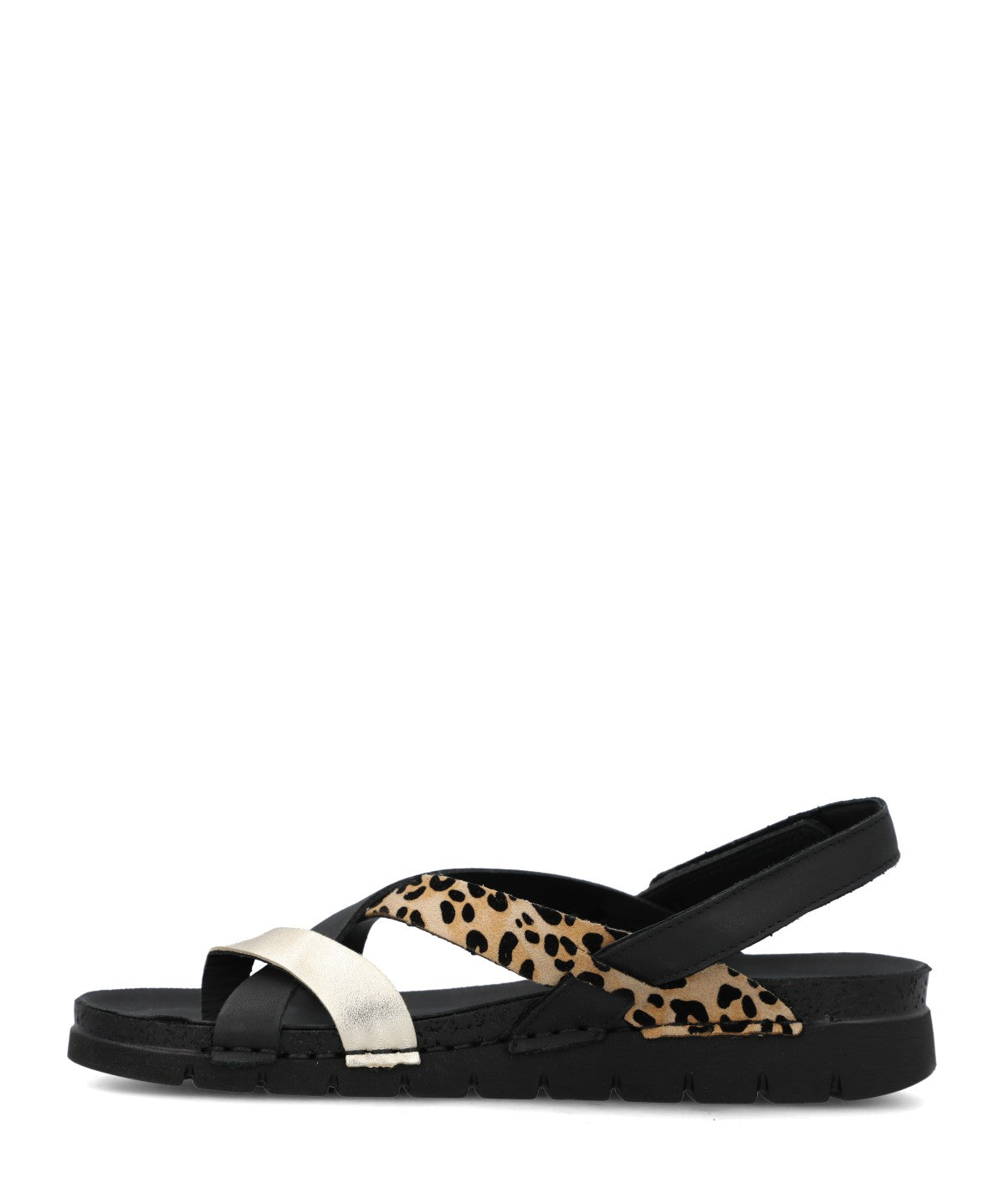 Sandalia Mujer Foria Cuero Negro