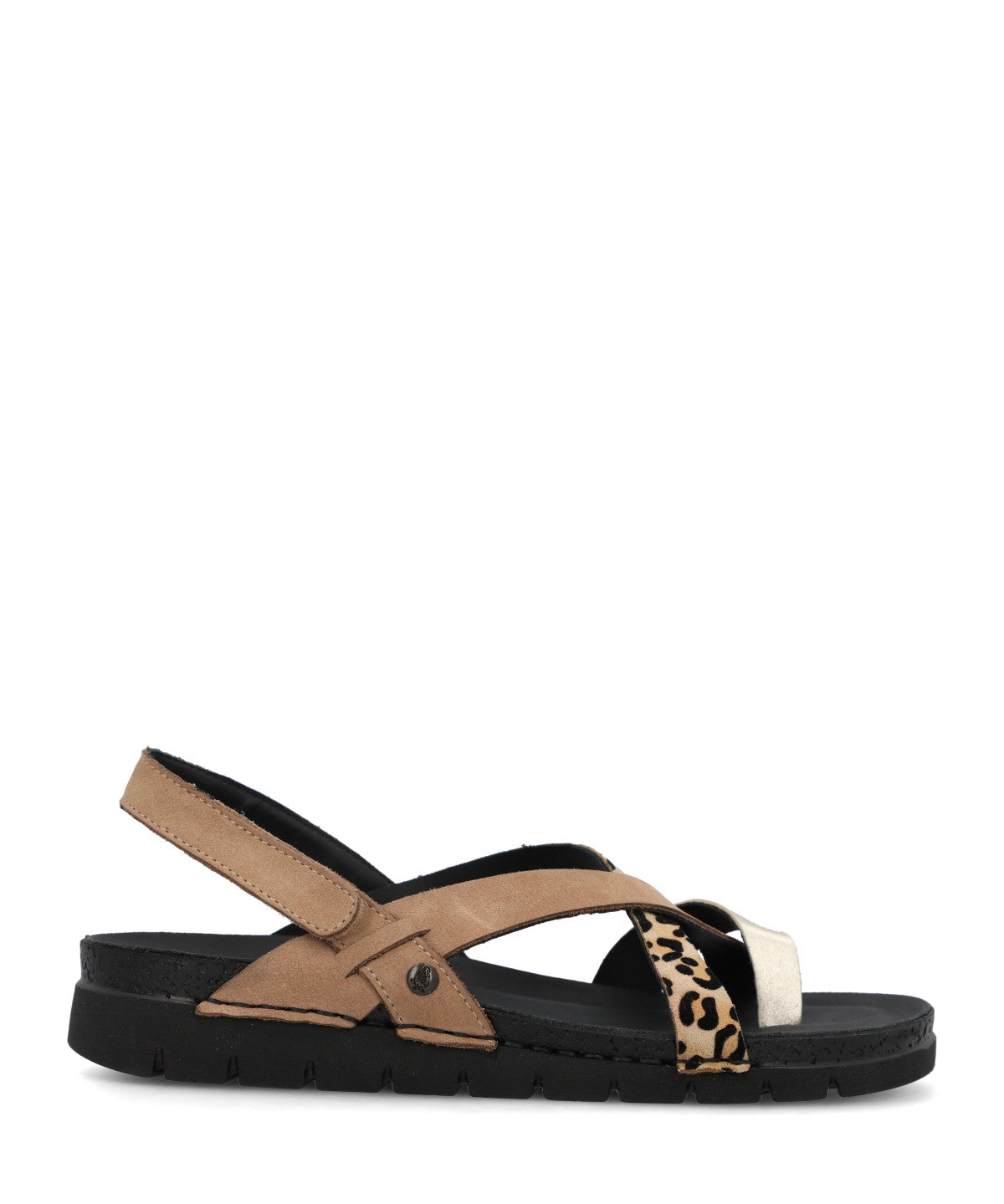 Sandalia Mujer Foria Cuero Negro