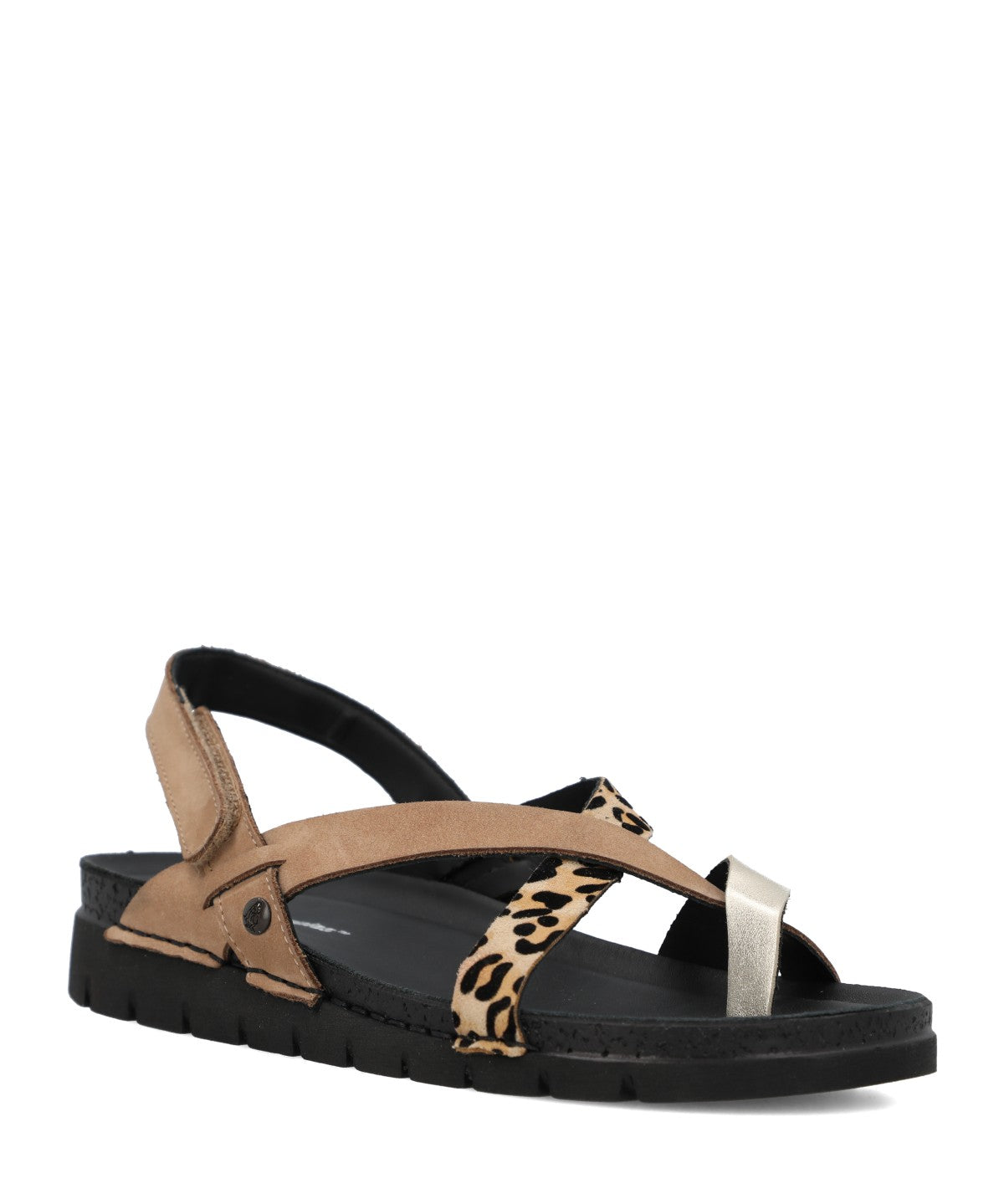 Sandalia Mujer Foria Cuero Negro