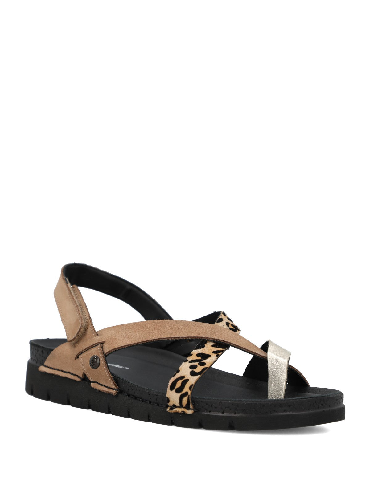 Sandalia Mujer Foria Cuero Negro