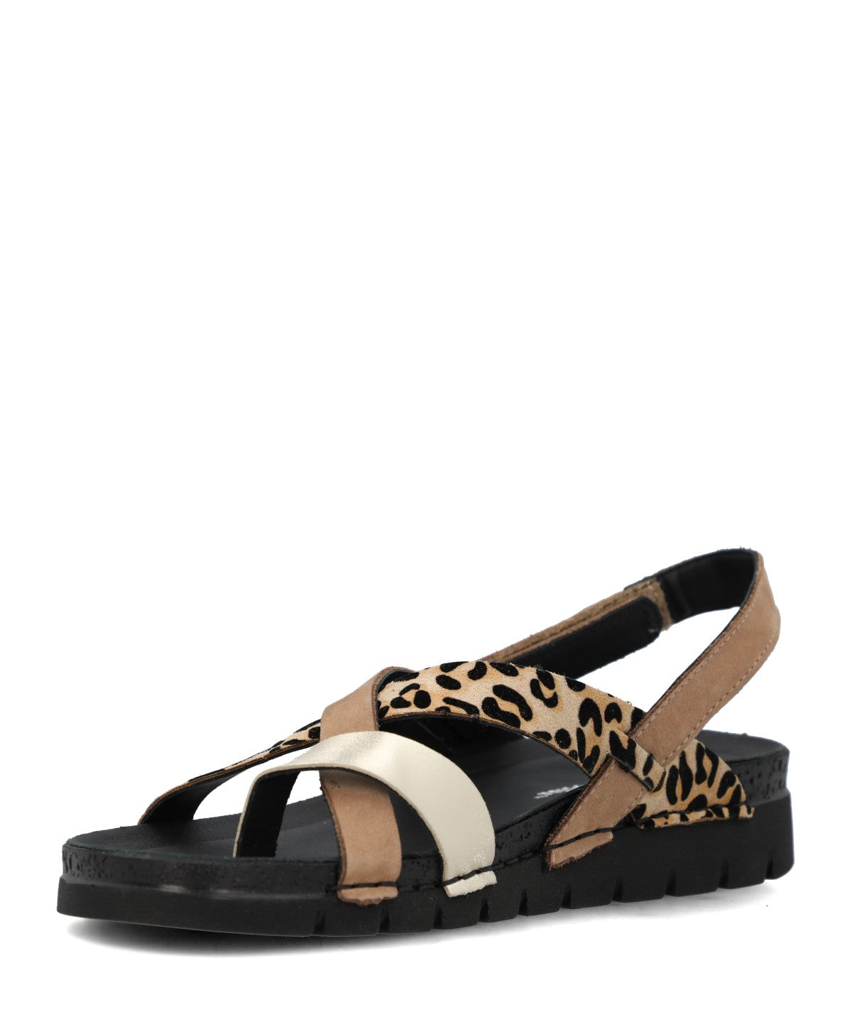 Sandalia Mujer Foria Cuero Negro