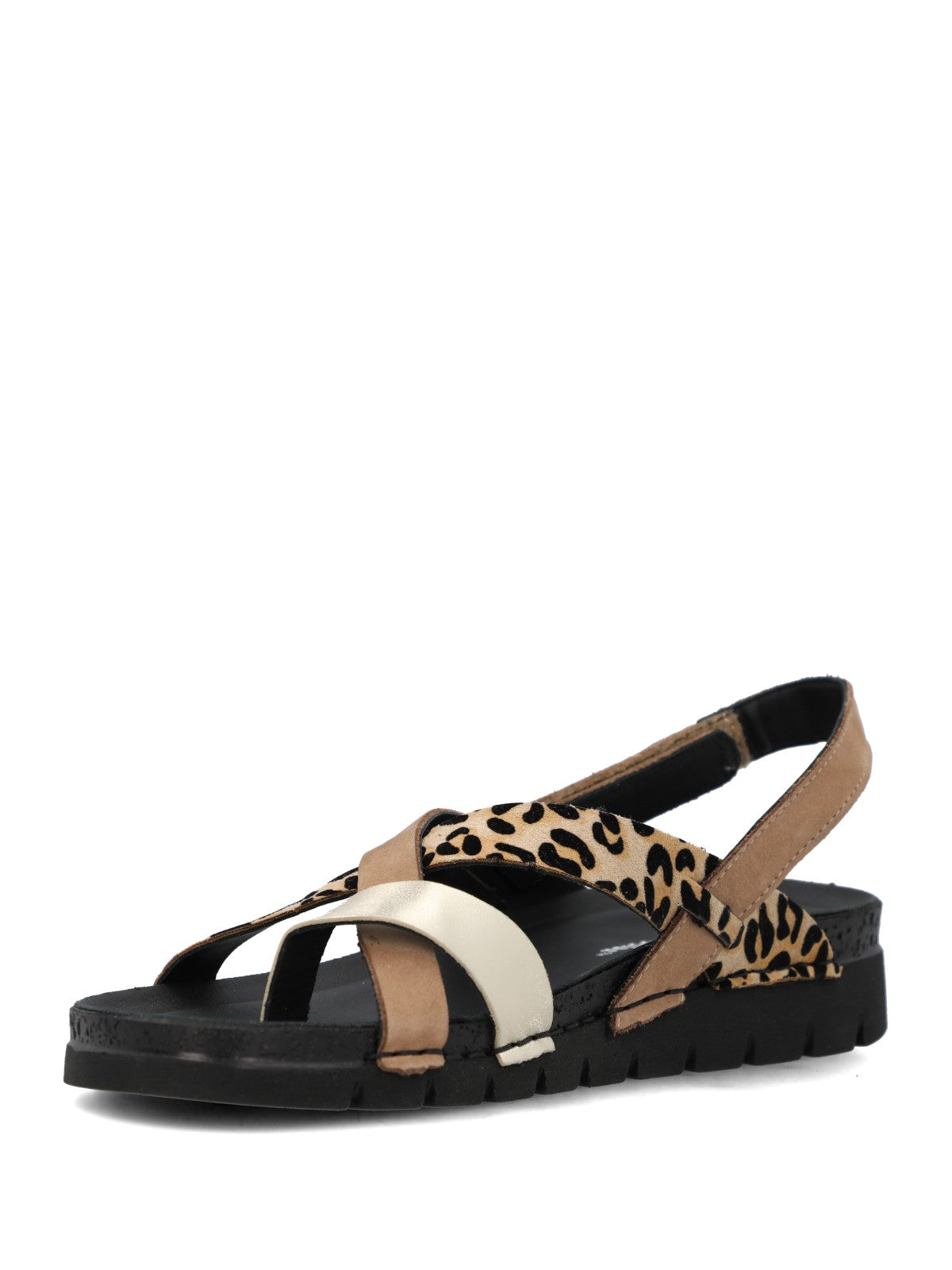 Sandalia Mujer Foria Cuero Negro