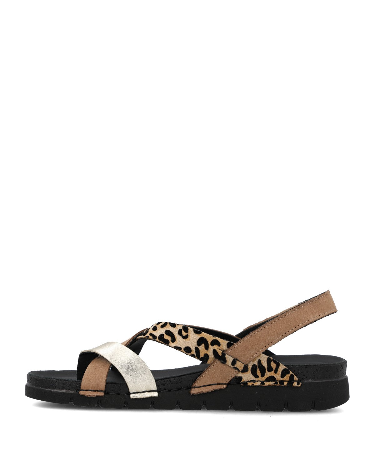 Sandalia Mujer Foria Cuero Negro