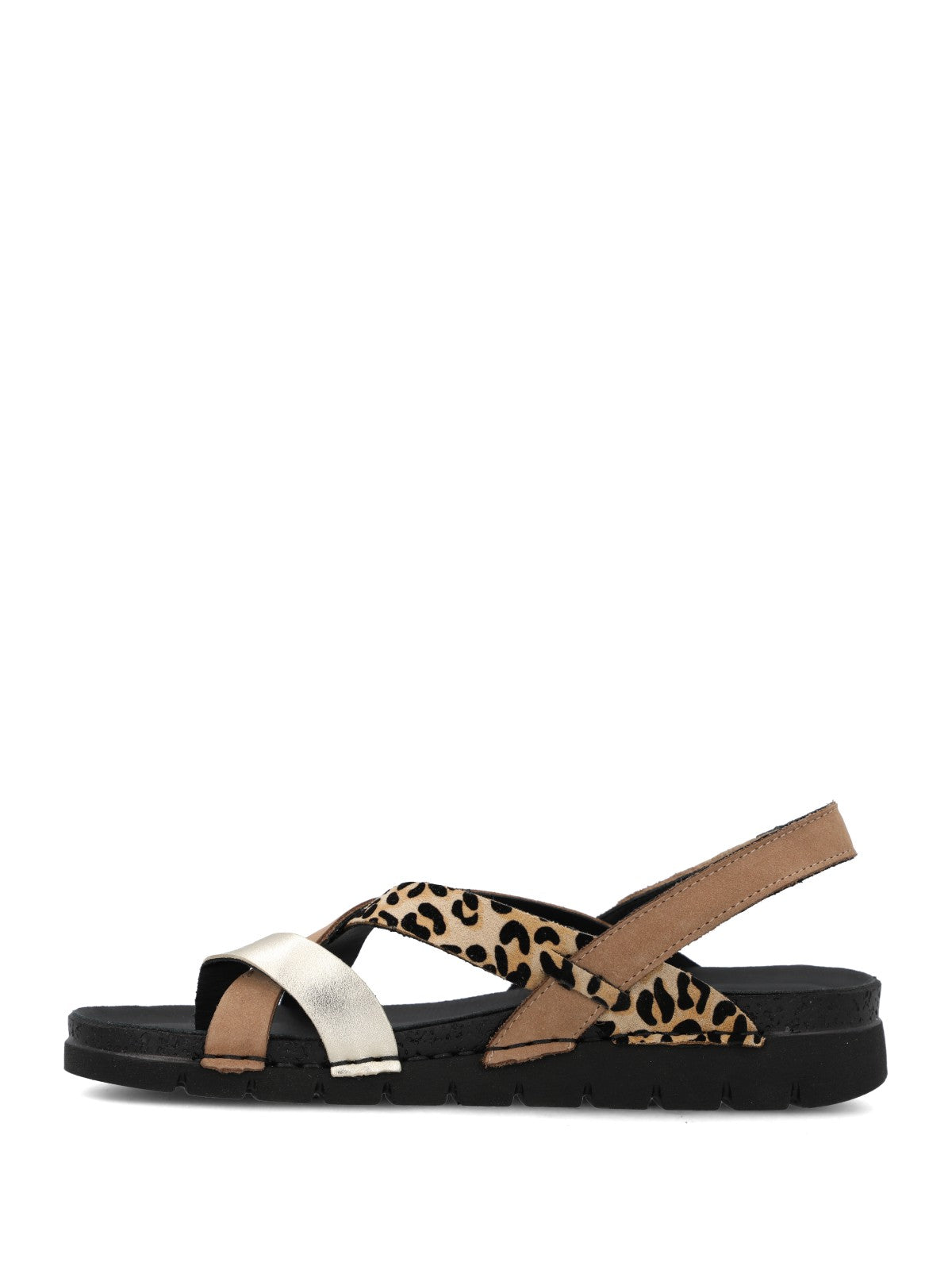 Sandalia Mujer Foria Cuero Negro