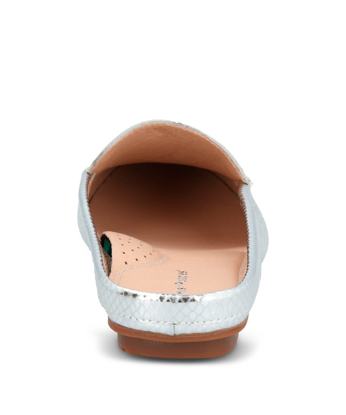 Mocasin Cuero Mujer Metalizado Cabris Gris