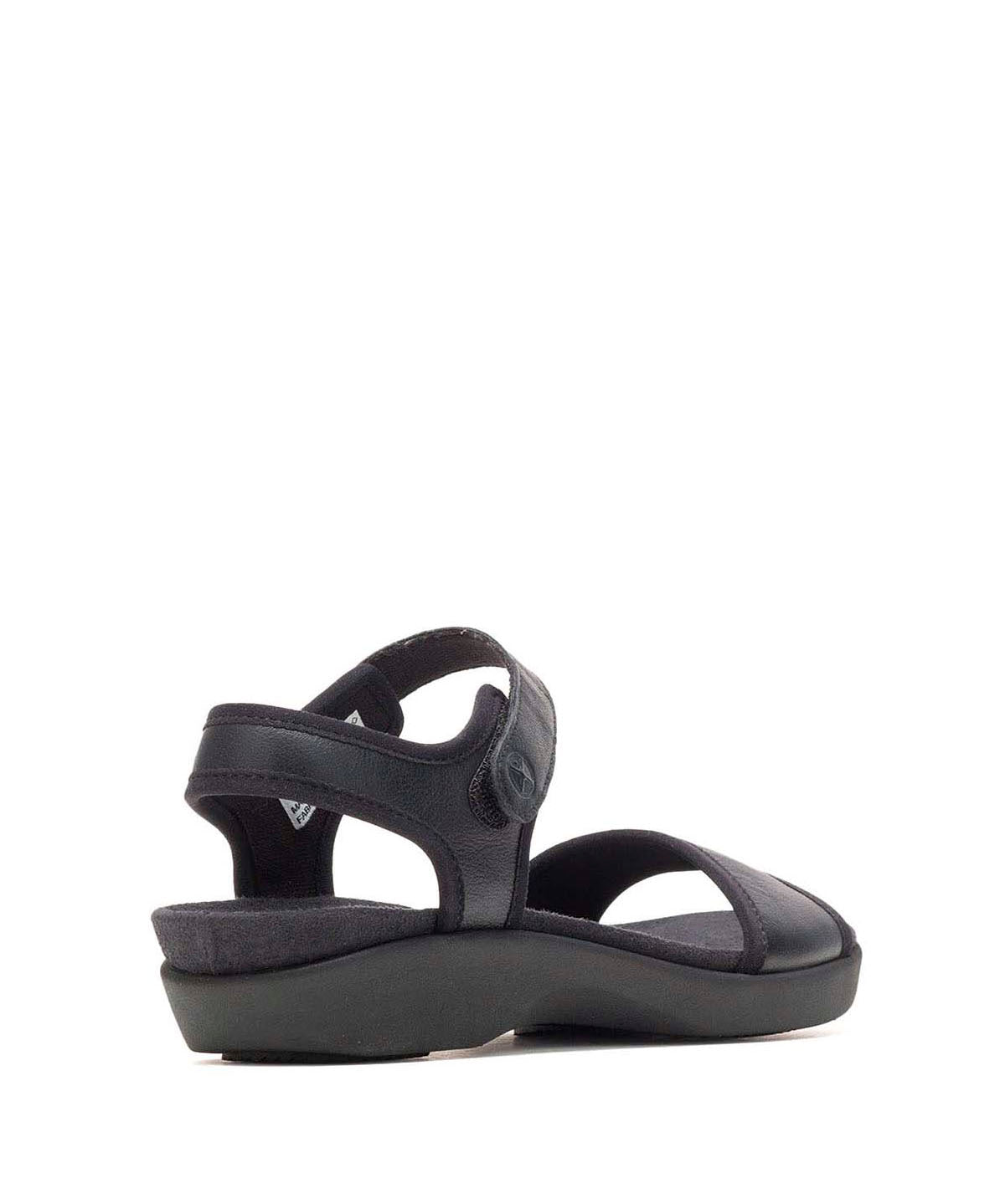 Sandalia Cuero Mujer Dorri Qtr Strap Negro | Hush Puppies