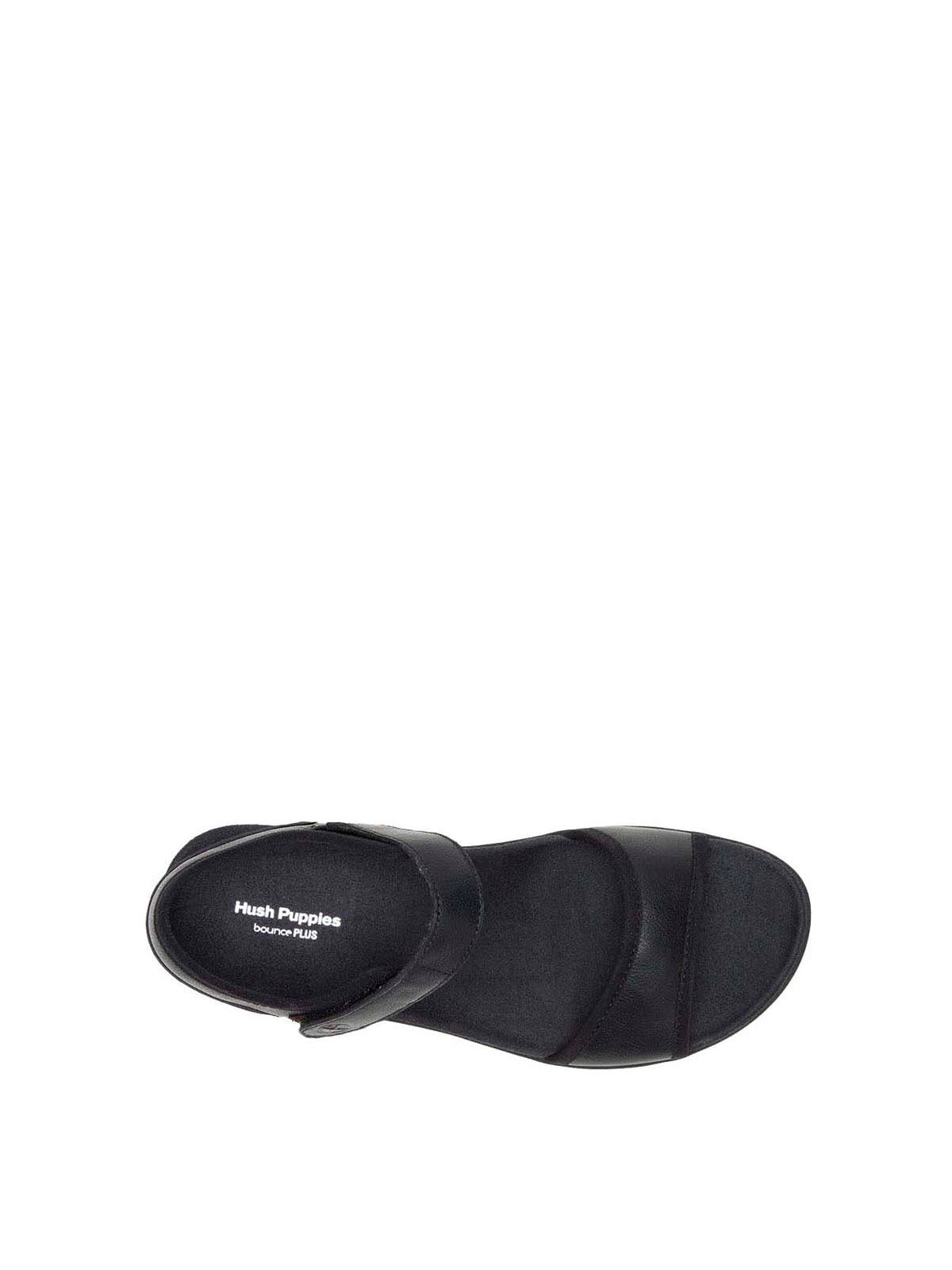 Sandalia Cuero Mujer Dorri Qtr Strap Negro | Hush Puppies