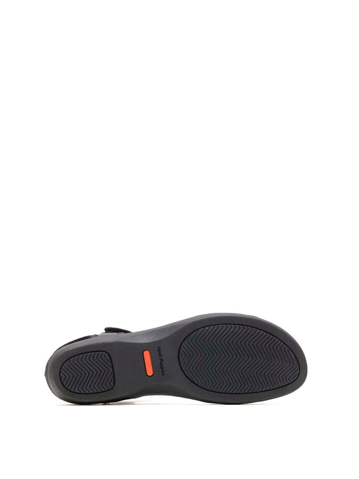 Sandalia Cuero Mujer Dorri Qtr Strap Negro | Hush Puppies