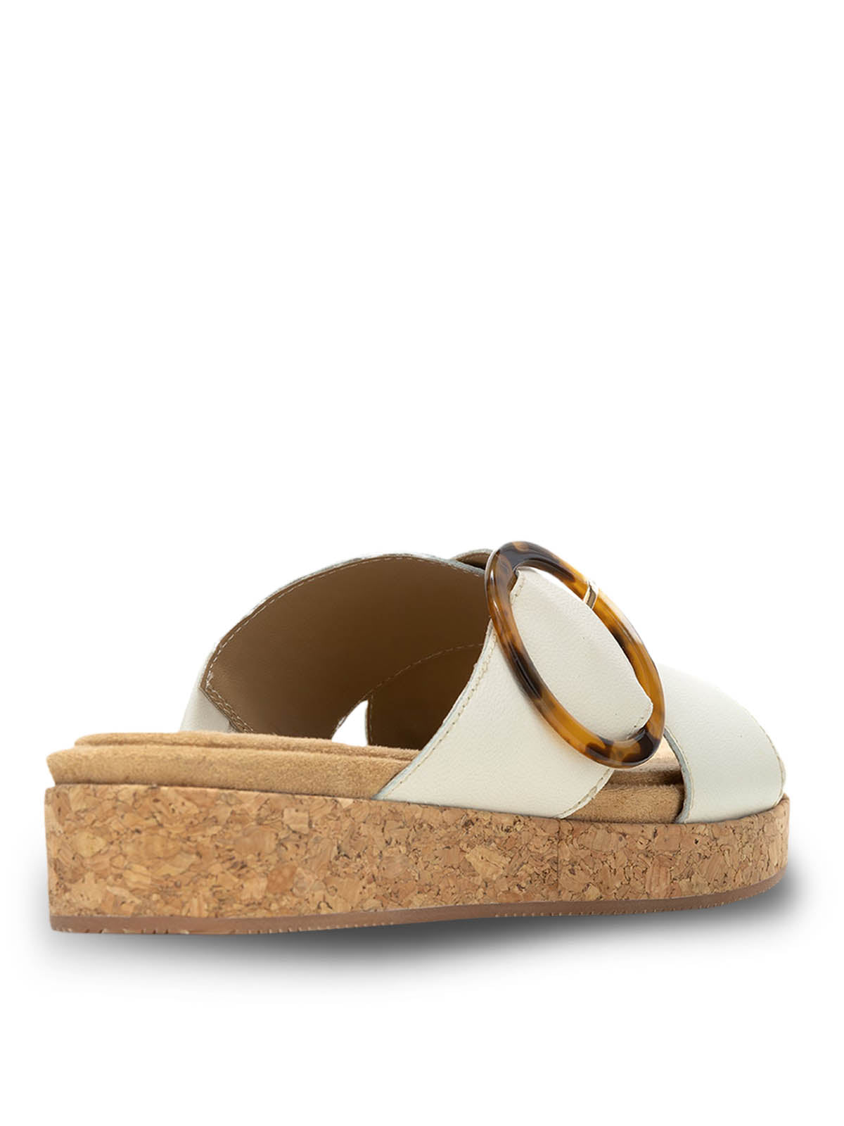 Sandalia Mujer June Buckle Slide Beige