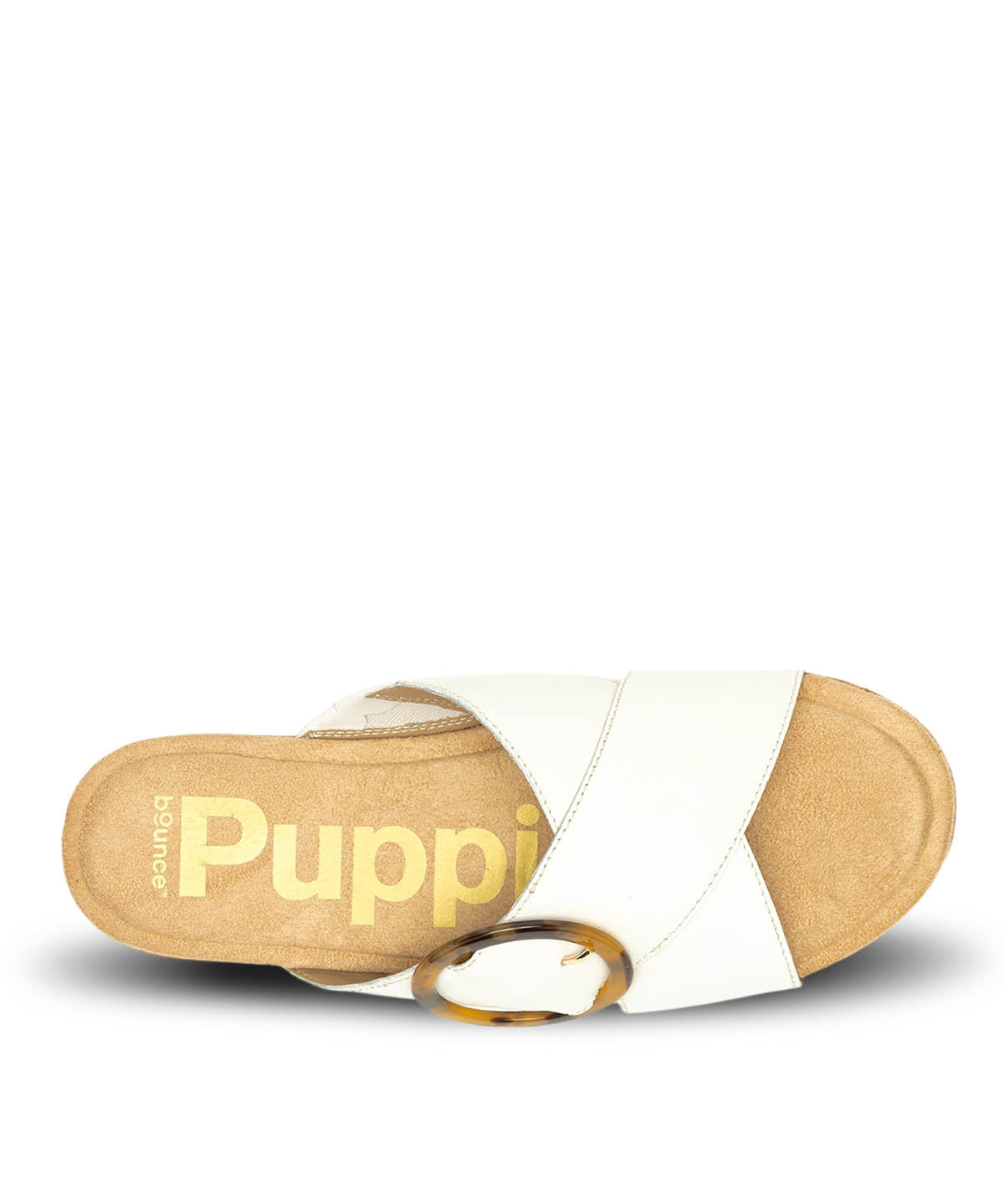 Sandalia Mujer June Buckle Slide Beige