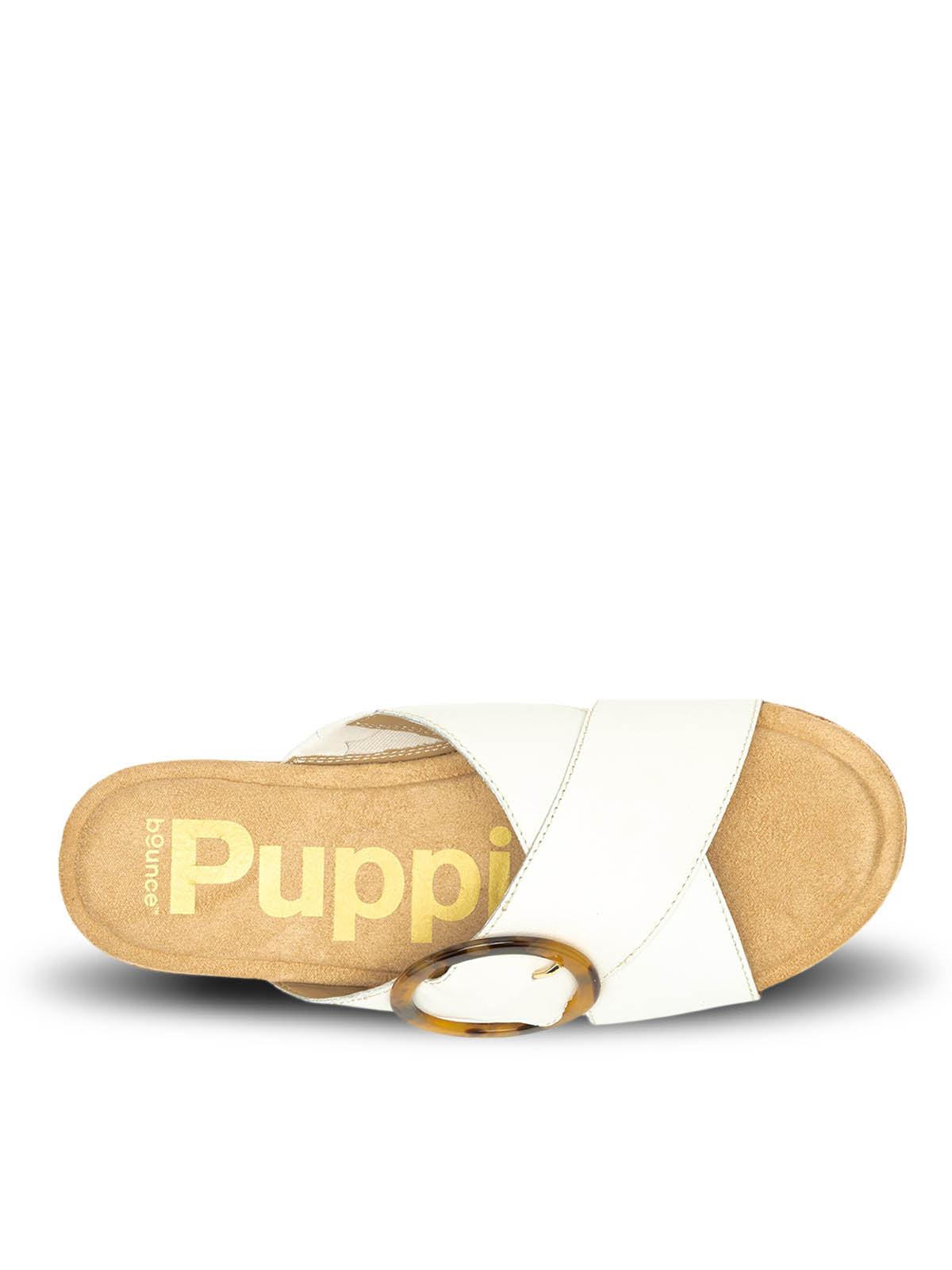 Sandalia Mujer June Buckle Slide Beige