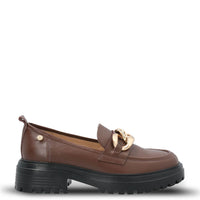 Mocasin Cuero Mujer Leboni Café Hush Puppies | Hush Puppies