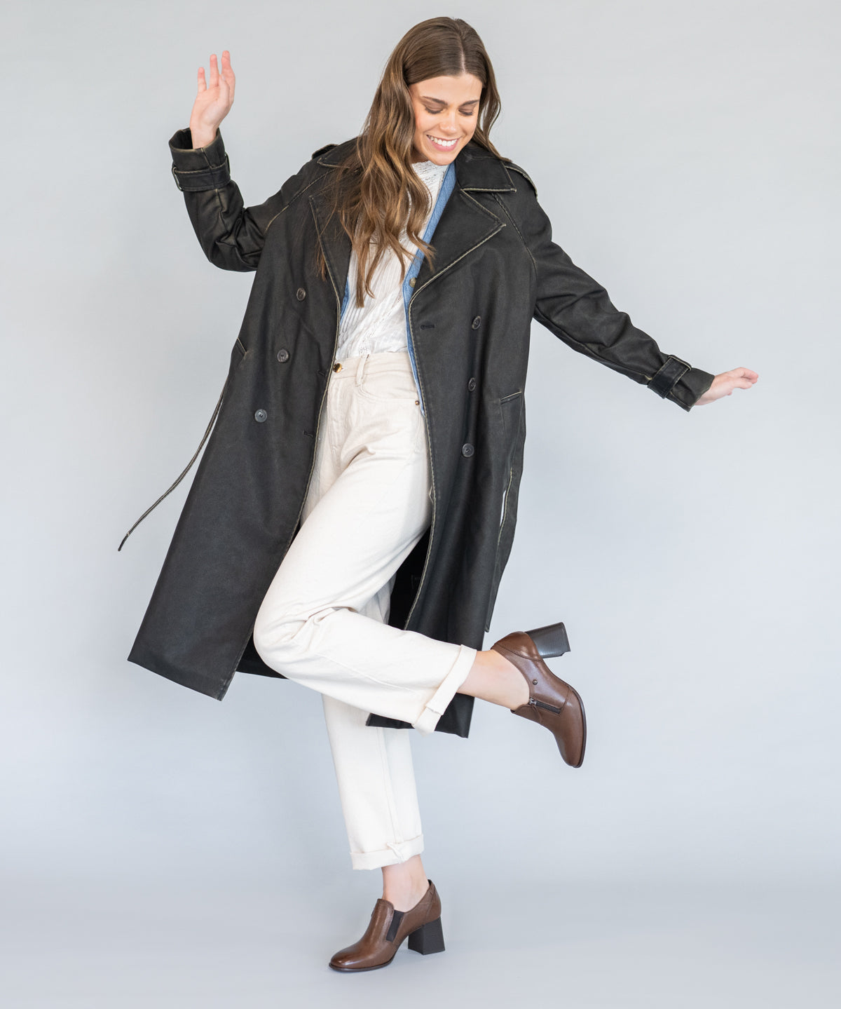 Zapato Cuero Mujer Pomell Café