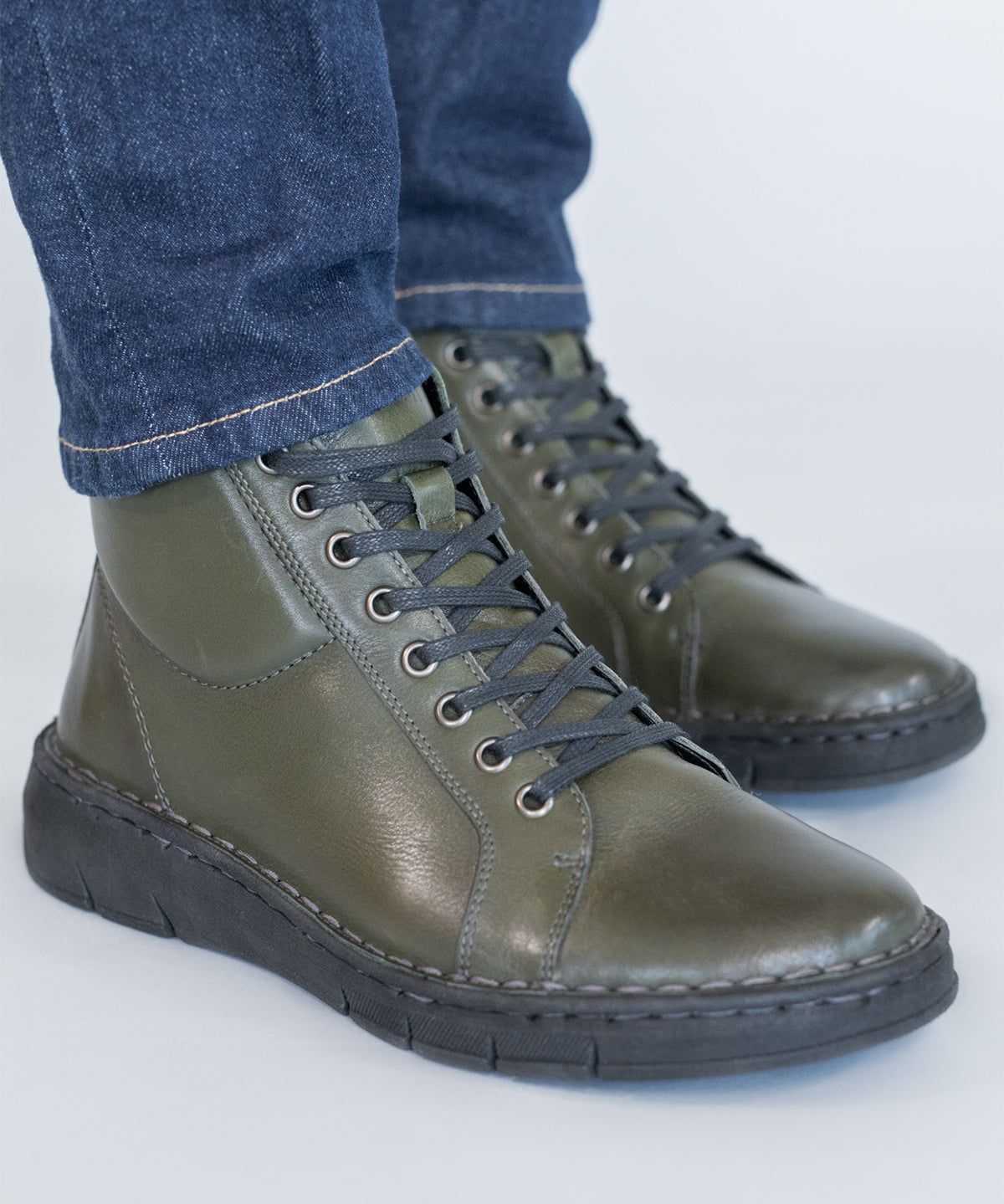 Botin Cuero Mujer Winnet Verde