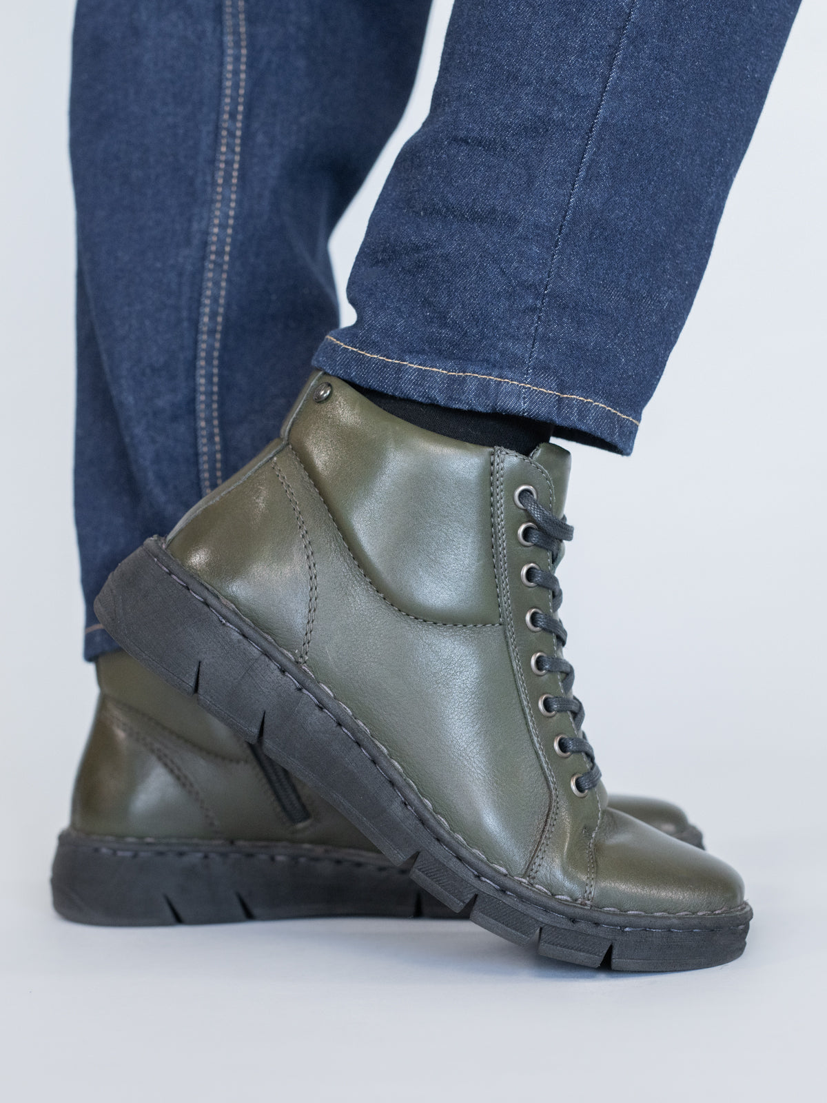 Botin Cuero Mujer Winnet Verde